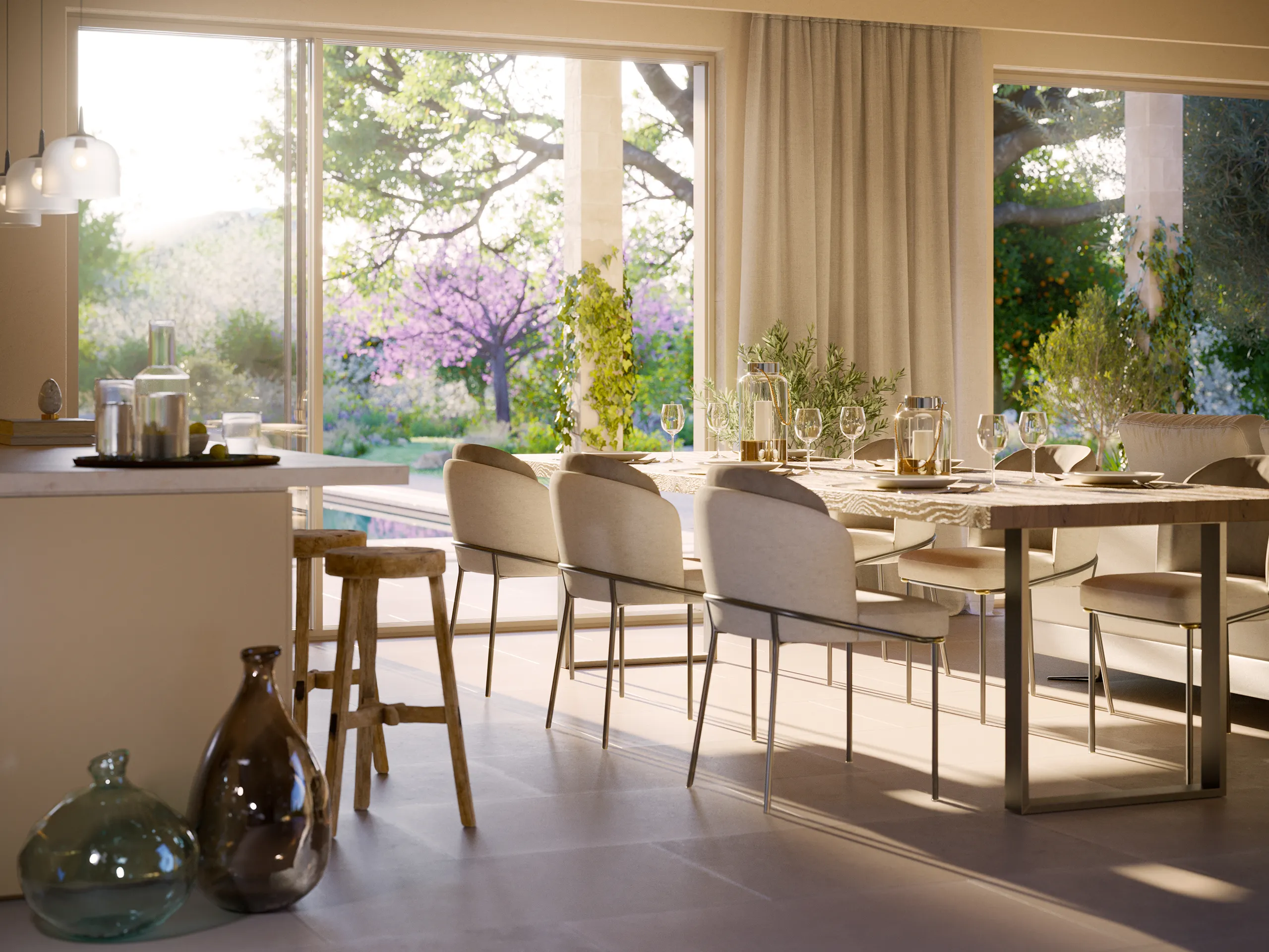 House Santanyi Mallorca Dining Property Branding 3D