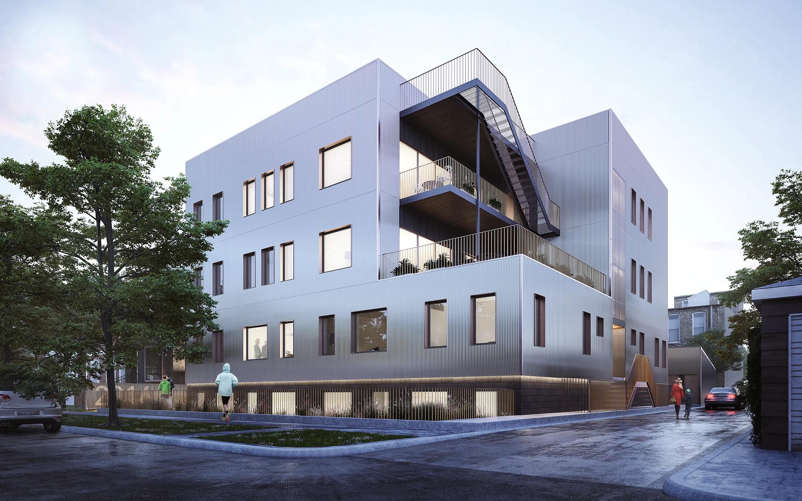 Radutny Apartment Chicago Usa Fassade eye level Photorealistic Renders