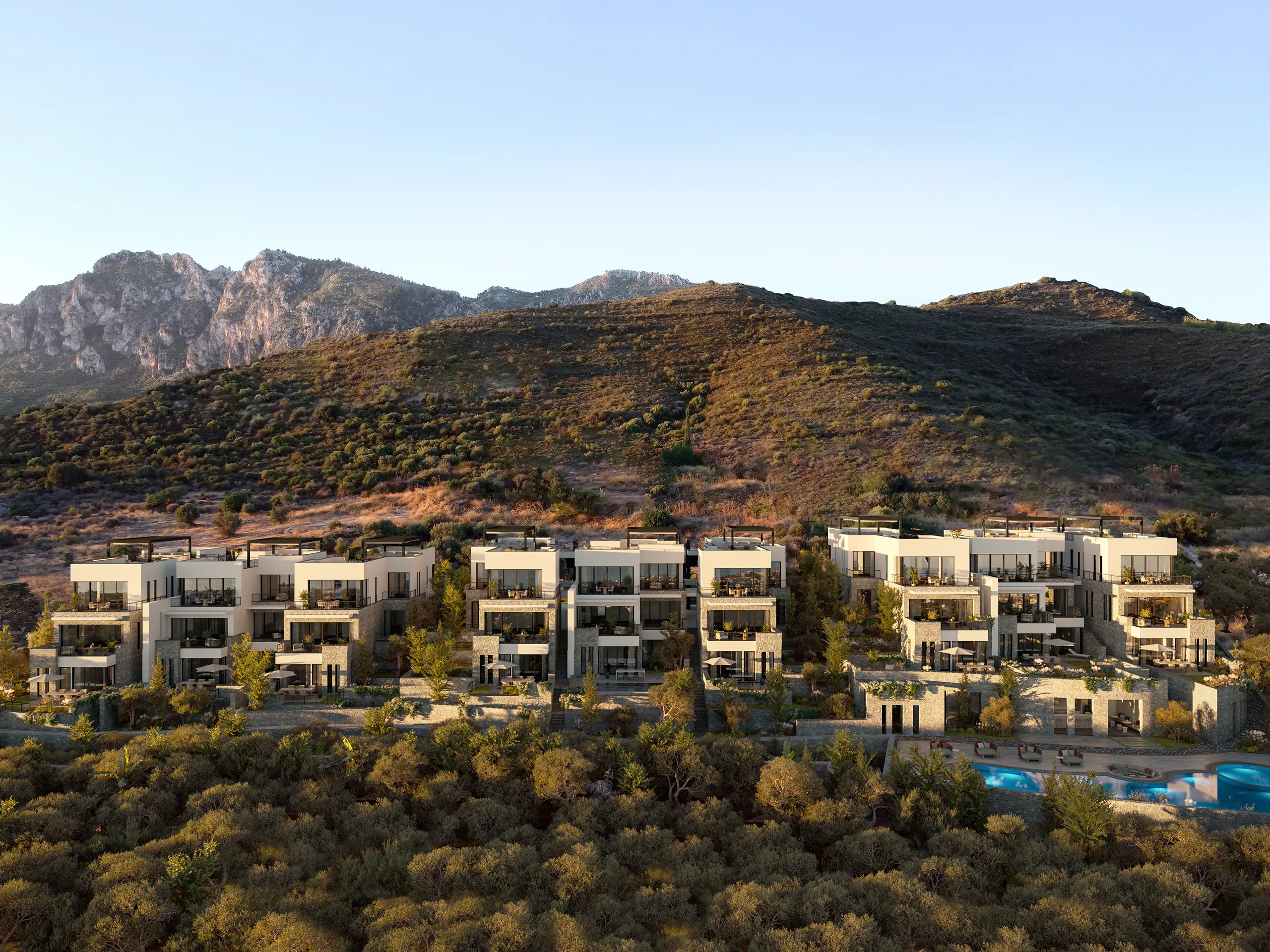 Terra Hill Alsancak Cyprus Vista aerea visualizacion arquitectonica