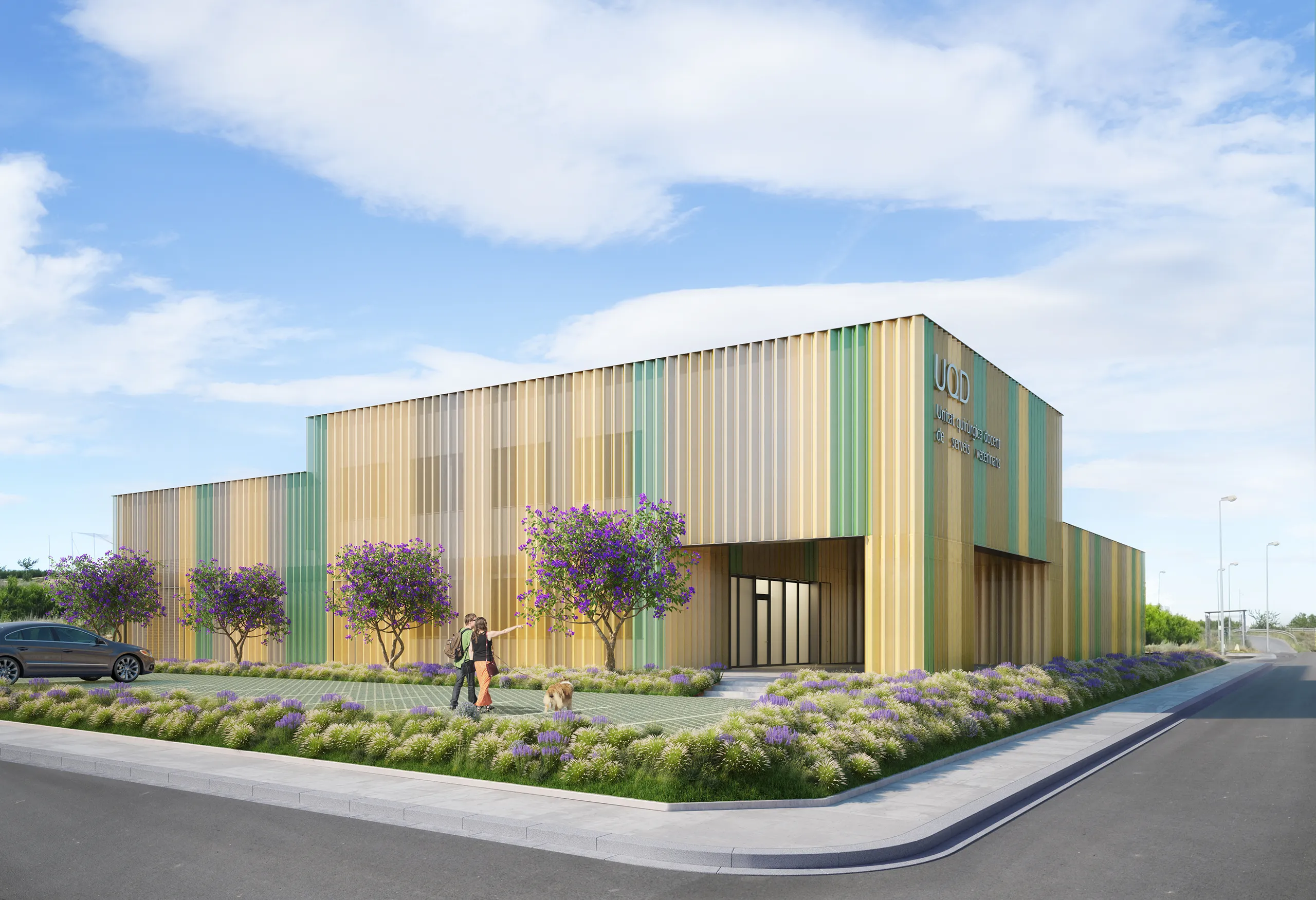 Veterinaria clinic Lleida Fassade eye level Photorealistic Visualisation