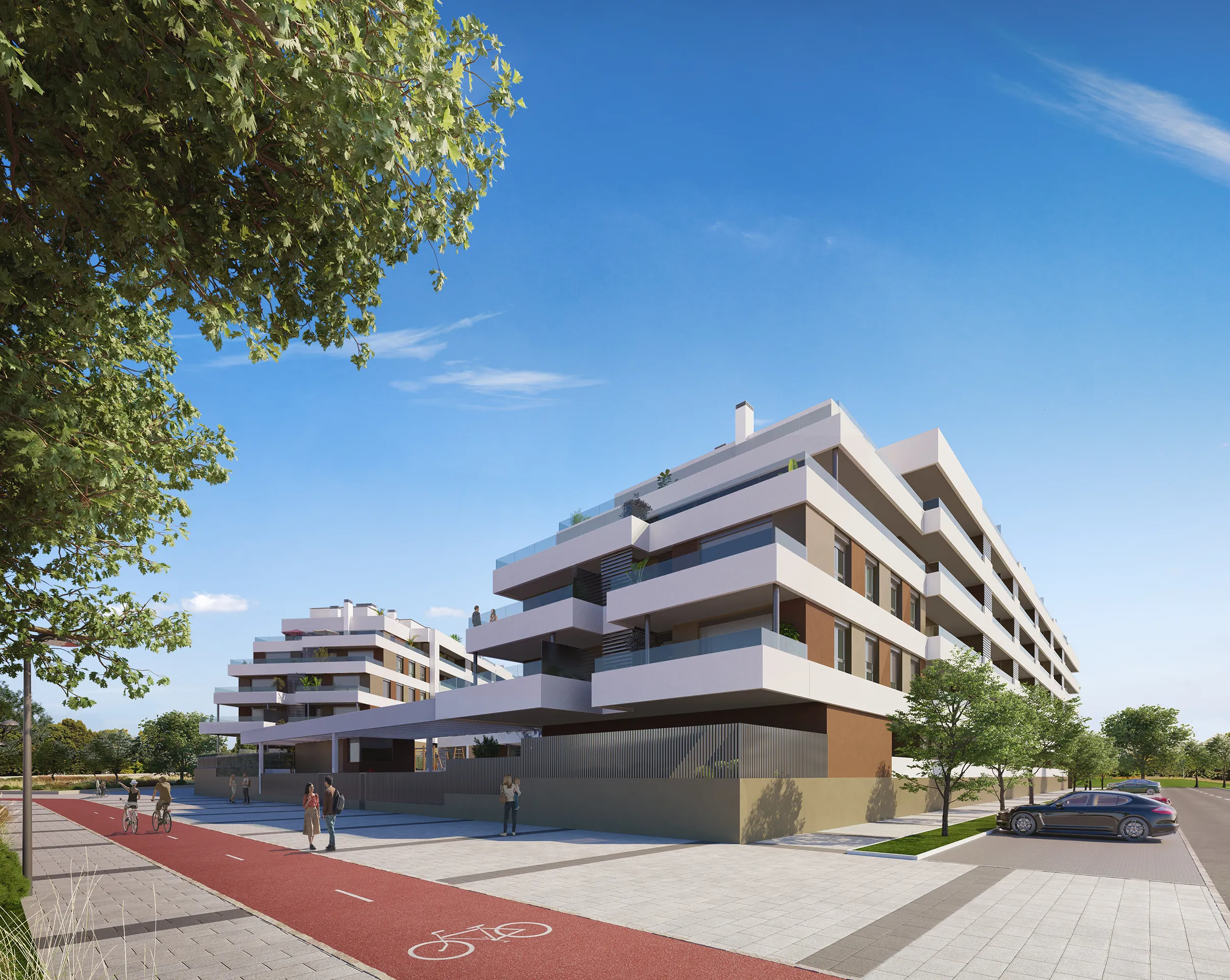 Viviendas Valladolid Valladolid Fassade eye level Photorealistics Renderings