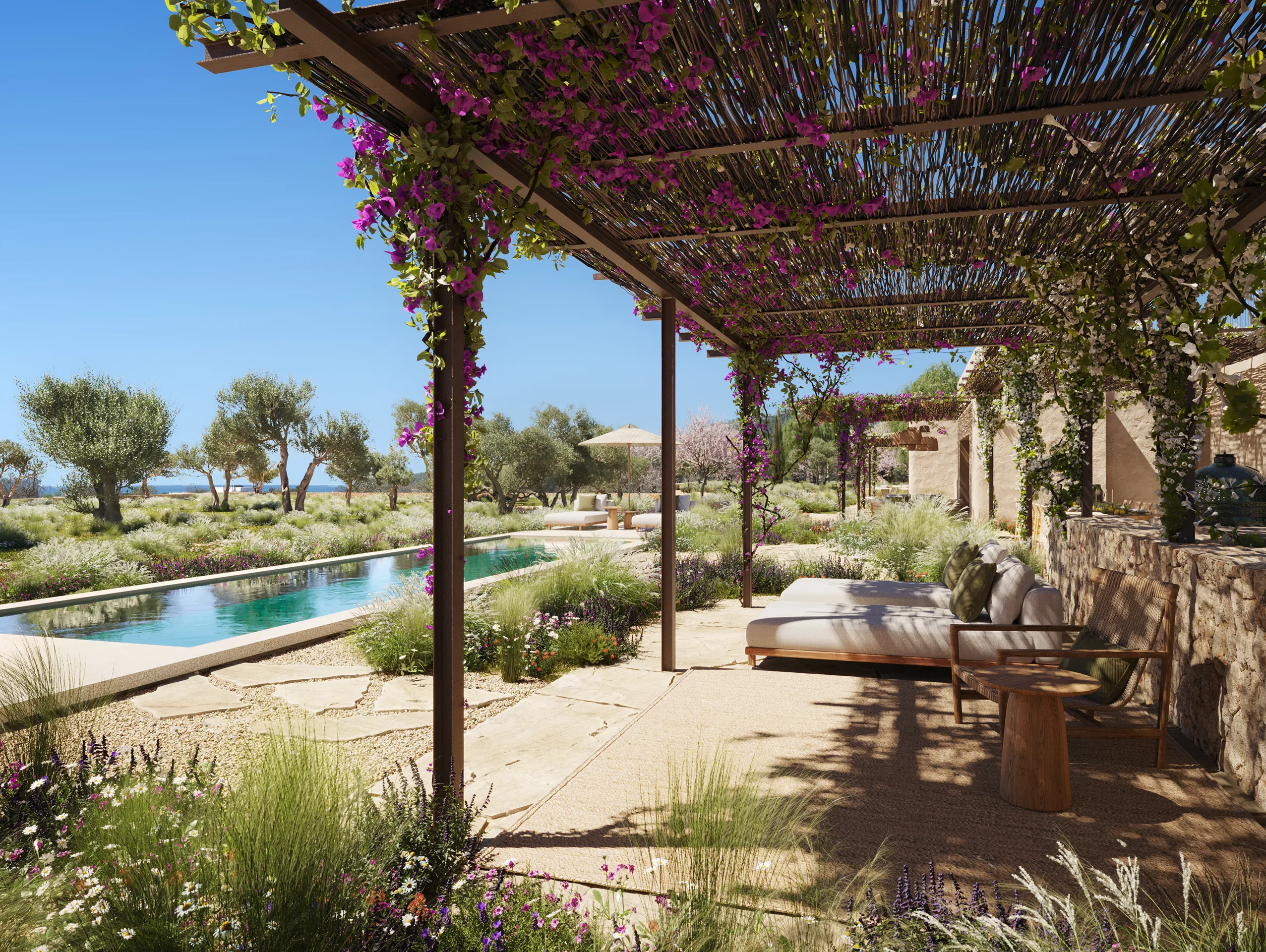 Villa Ibiza Ibiza pergola visualizacion arquitectonica