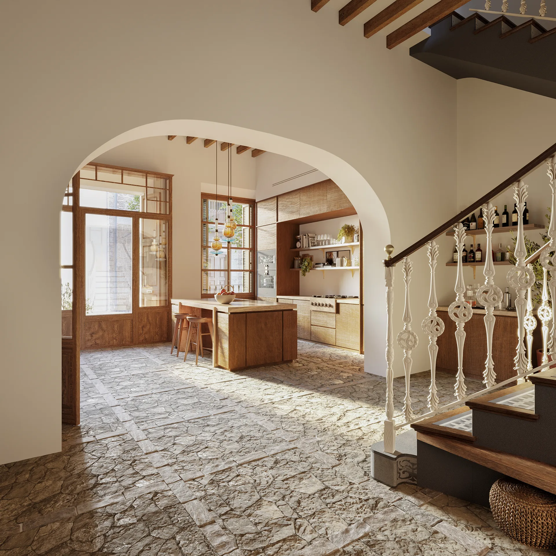 Townhouse Luxury Soller Mallorca Entrance Photorealistics Cgi