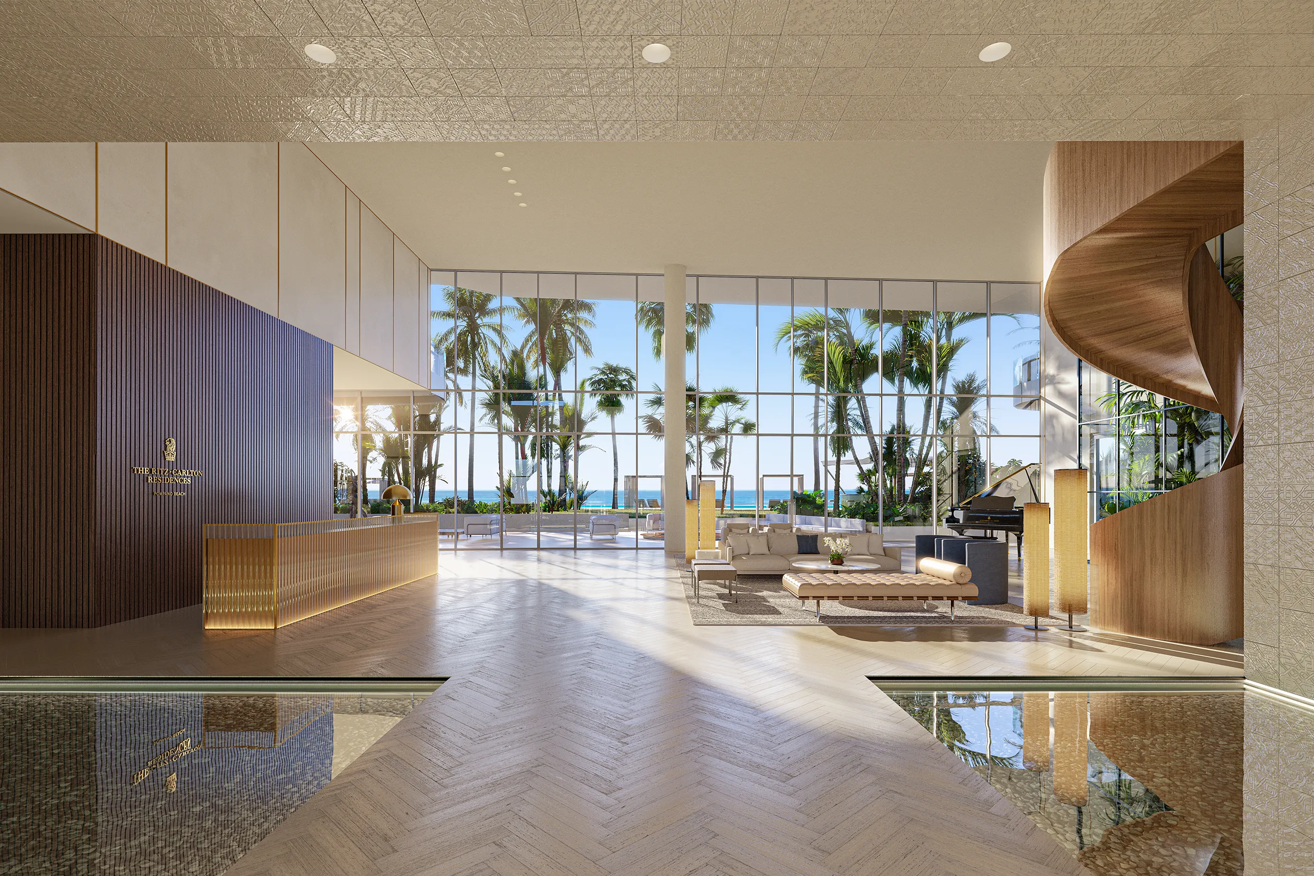 Pompano Ritz Carlton Miami Usa Entrance Hyperrealistic Visualisation