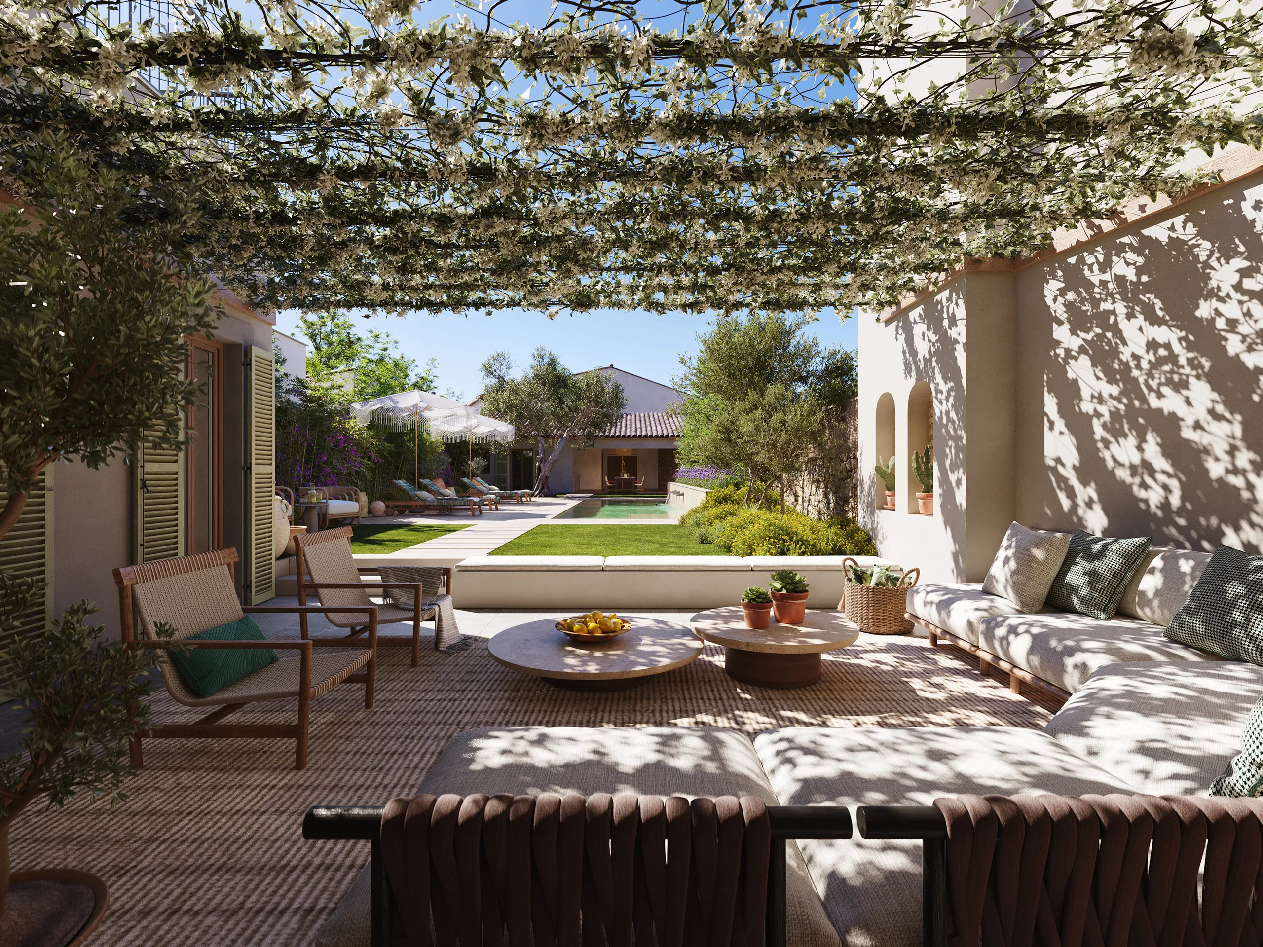 House Lloseta Mallorca Pergola Architectural Visualizations