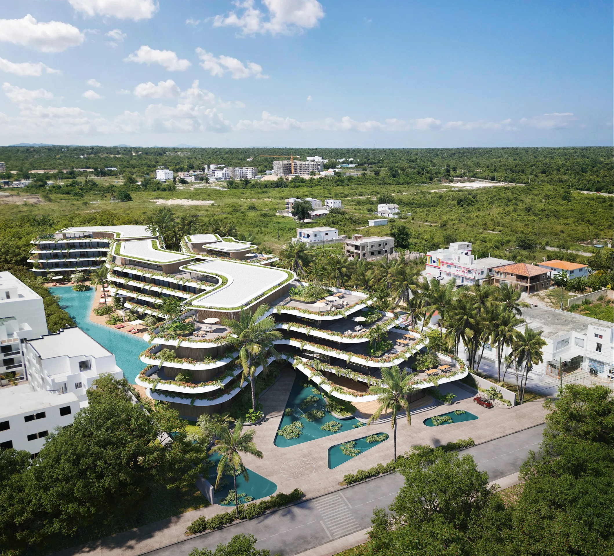 Apartment Punta Cana Dominican Republic Aerial view Architectural Visualisations