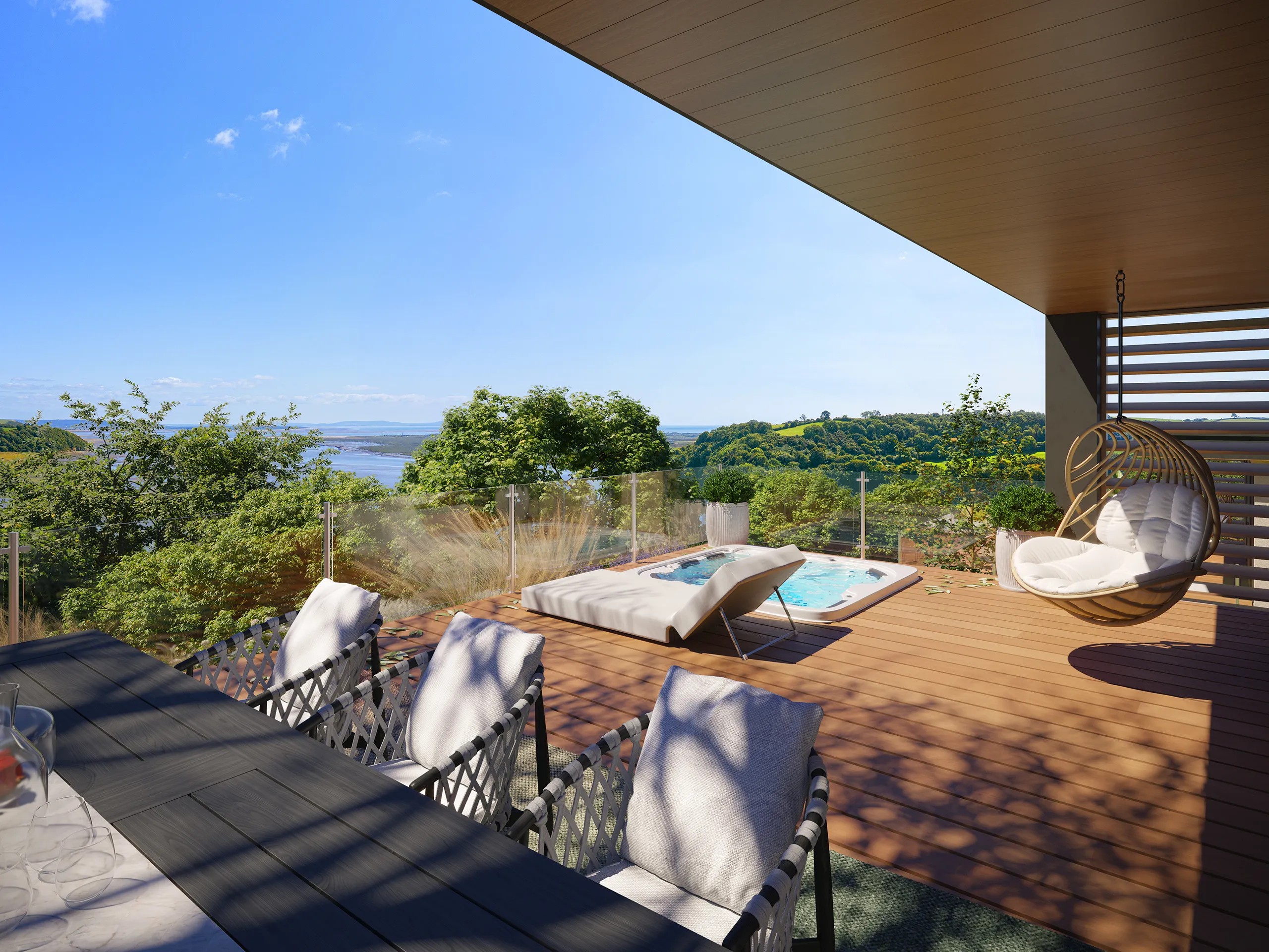 Lodge Dylan South Wales Uk terrace Hyperrealistic Cgi