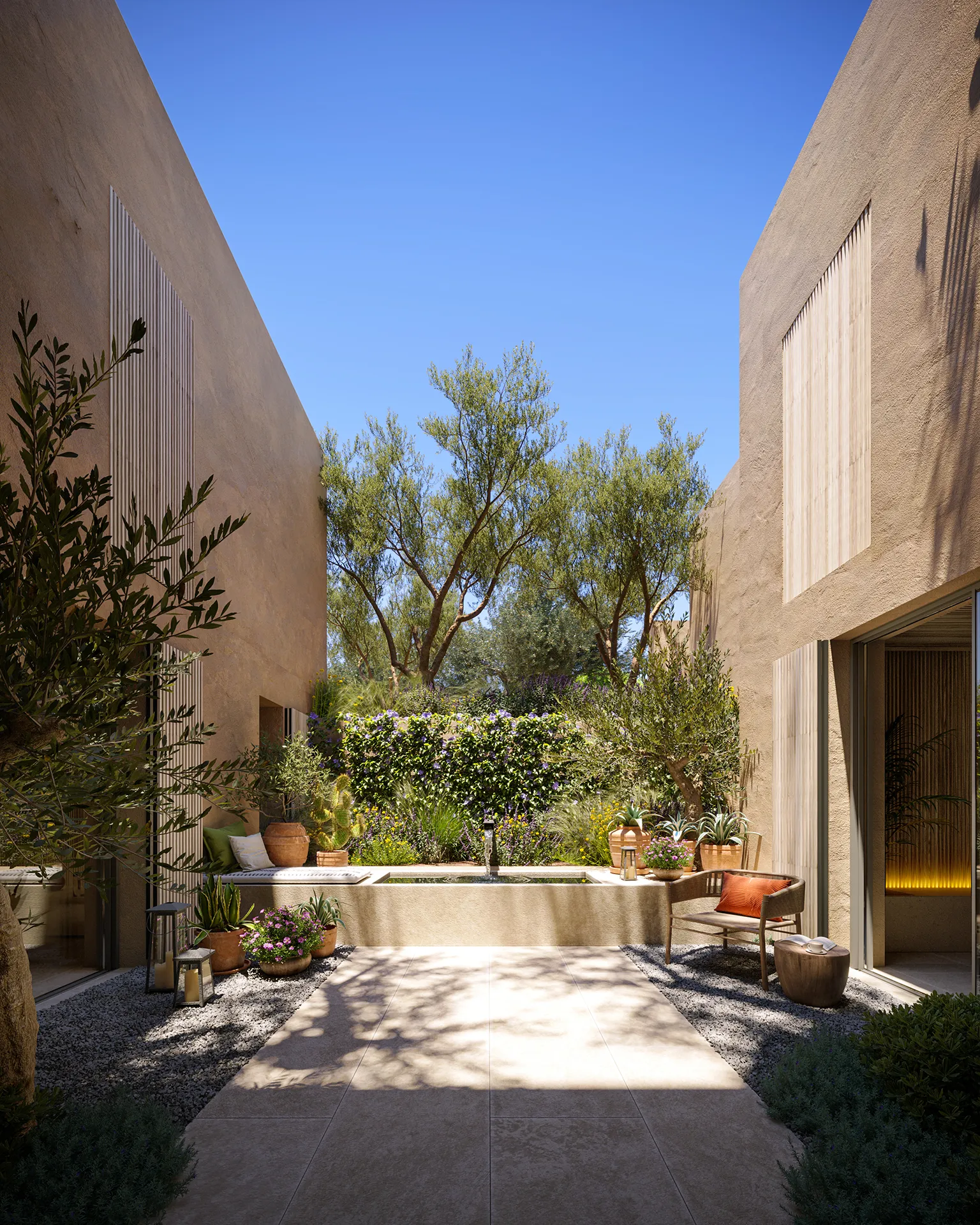 Villa Formentera Porch Architectural Visualization
