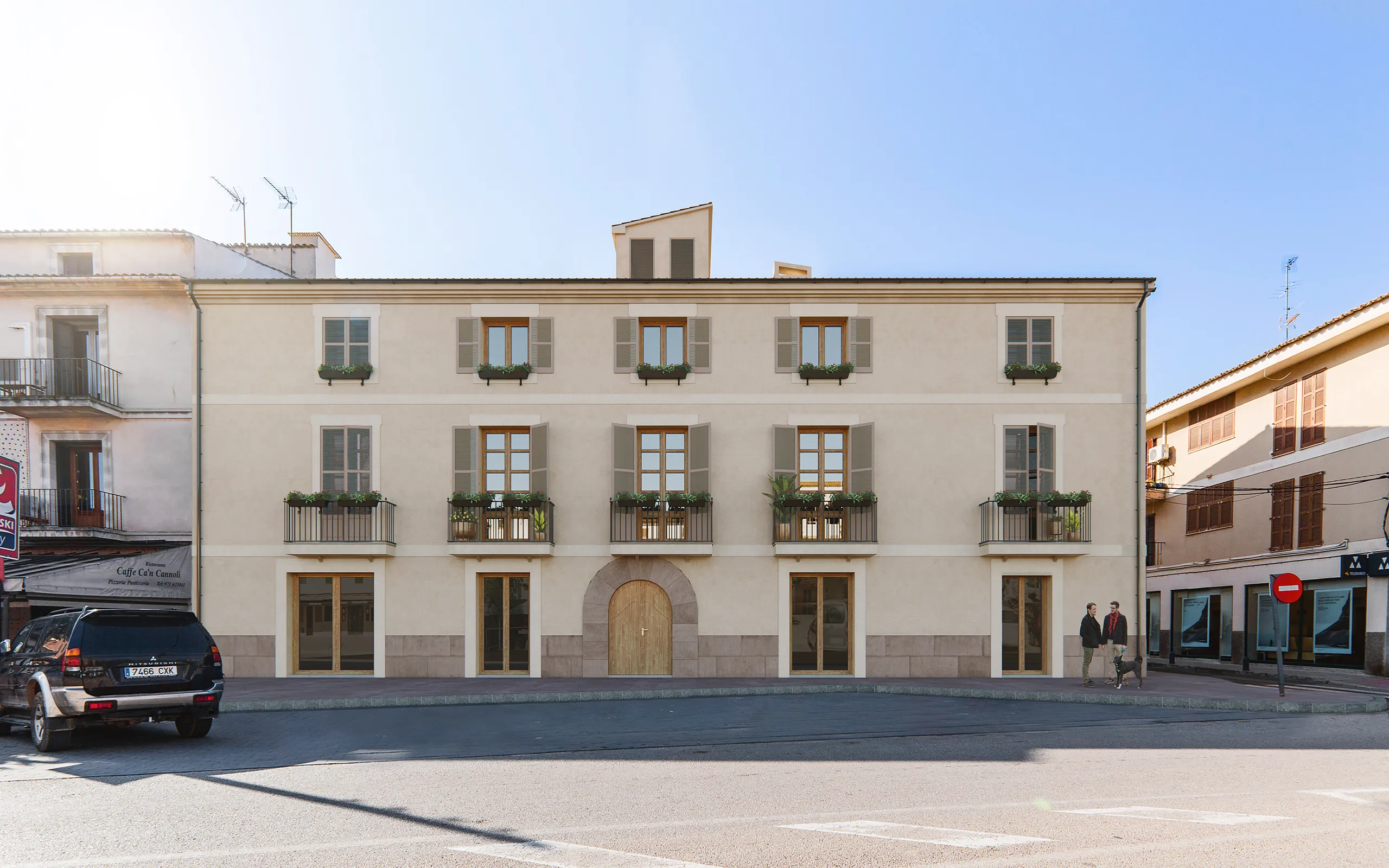 Apartments Sta Maria Mallorca Fassade eye level Photorealistics Visualisations