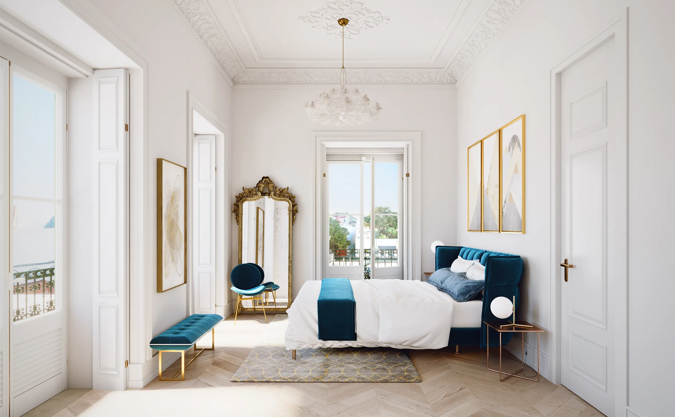 Apartments Sao Carlos Lisboa Portugal Bedroom Architectural Virtual Tour