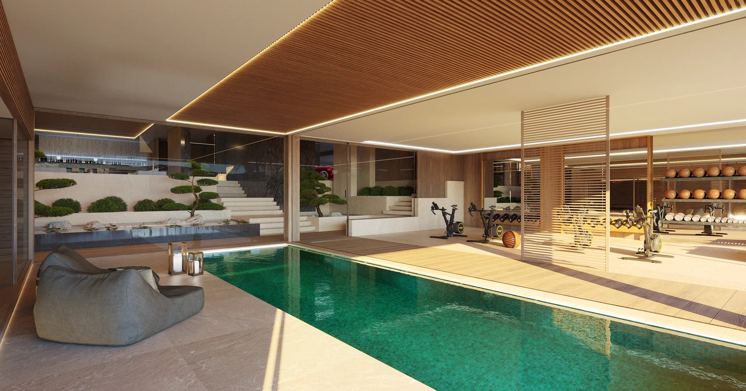 Estate Las Brisas Andratx Mallorca Interior Pool architectural renders