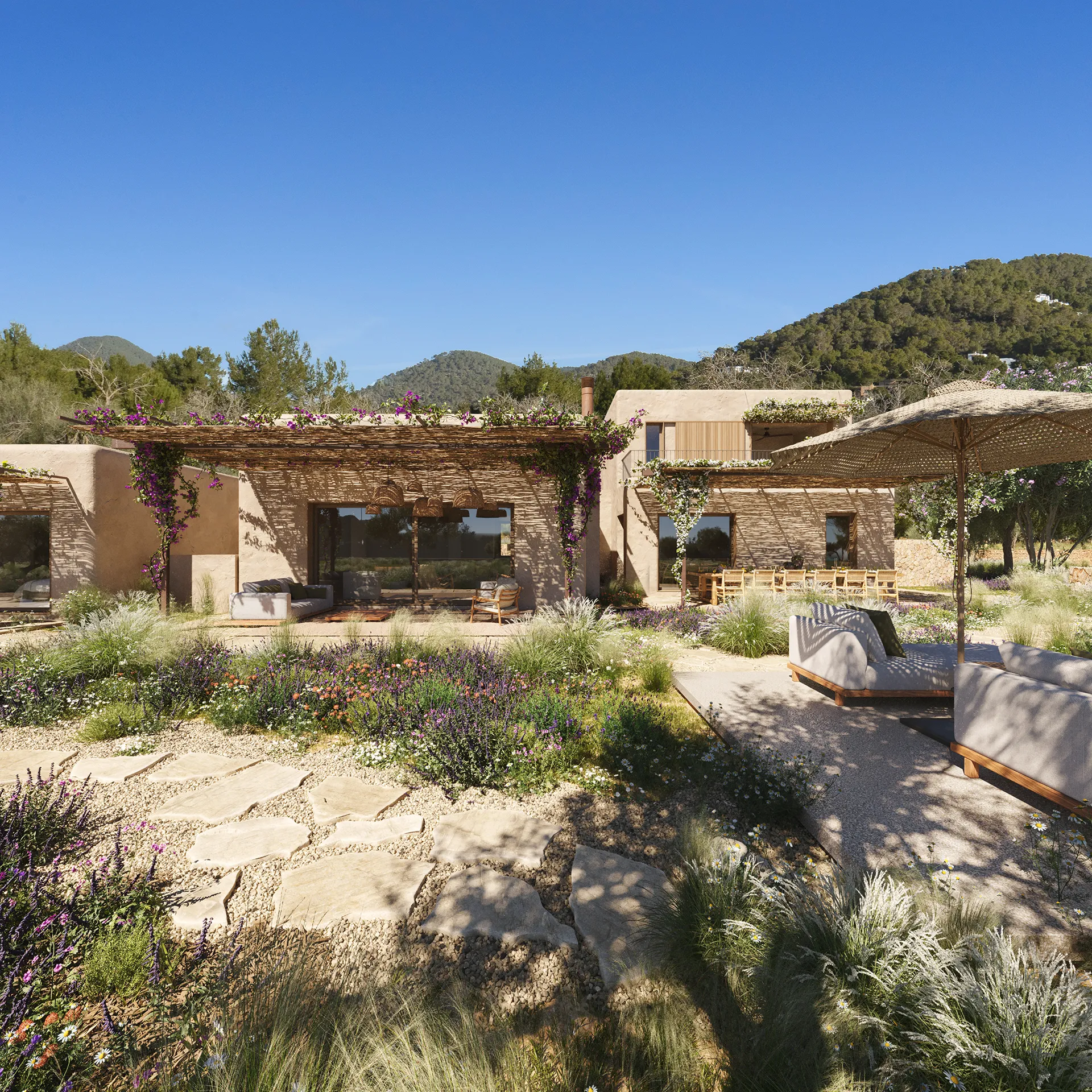Villa Ibiza Ibiza jardin Visualizacion fotorrealista