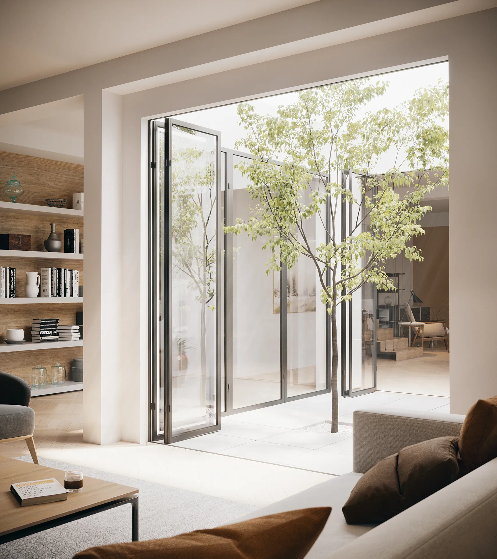 Dos Pisos Dos Hermanas Sevilla Living architectural rendering