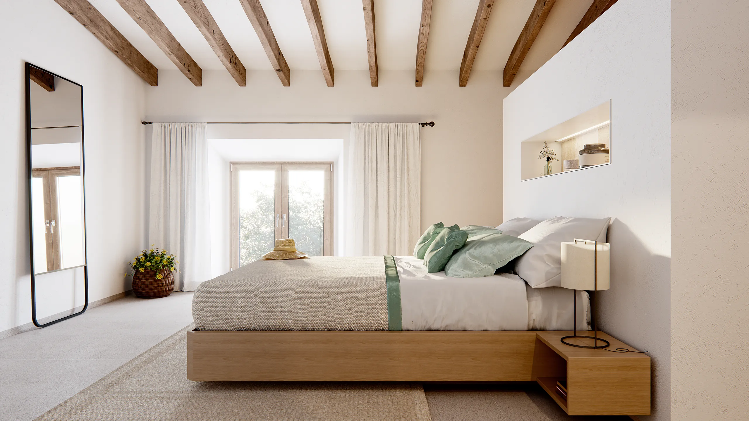 Apartments Sta Maria Mallorca Bedroom Architectural Rendering