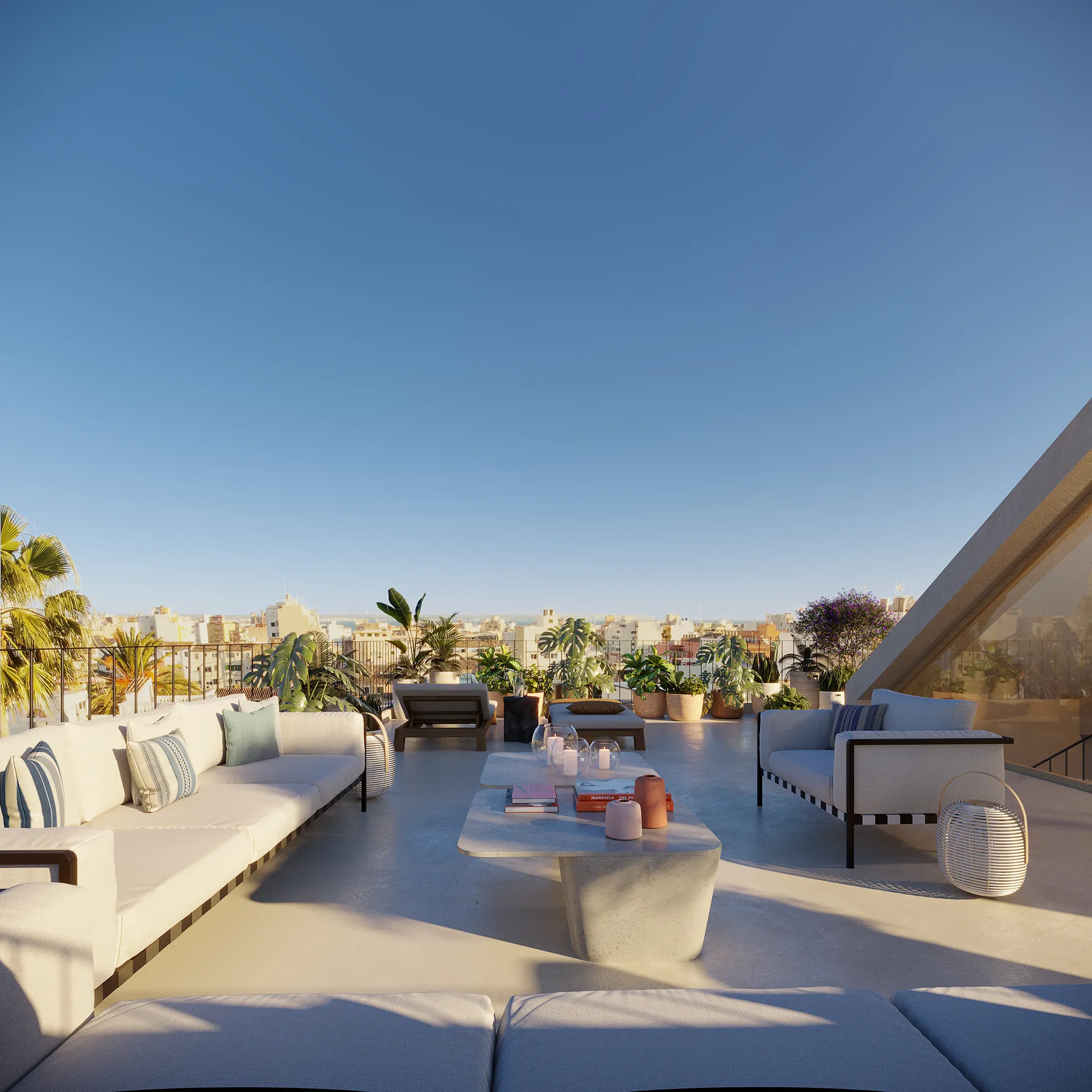House Palma Mallorca Rooftop Architectural Renders