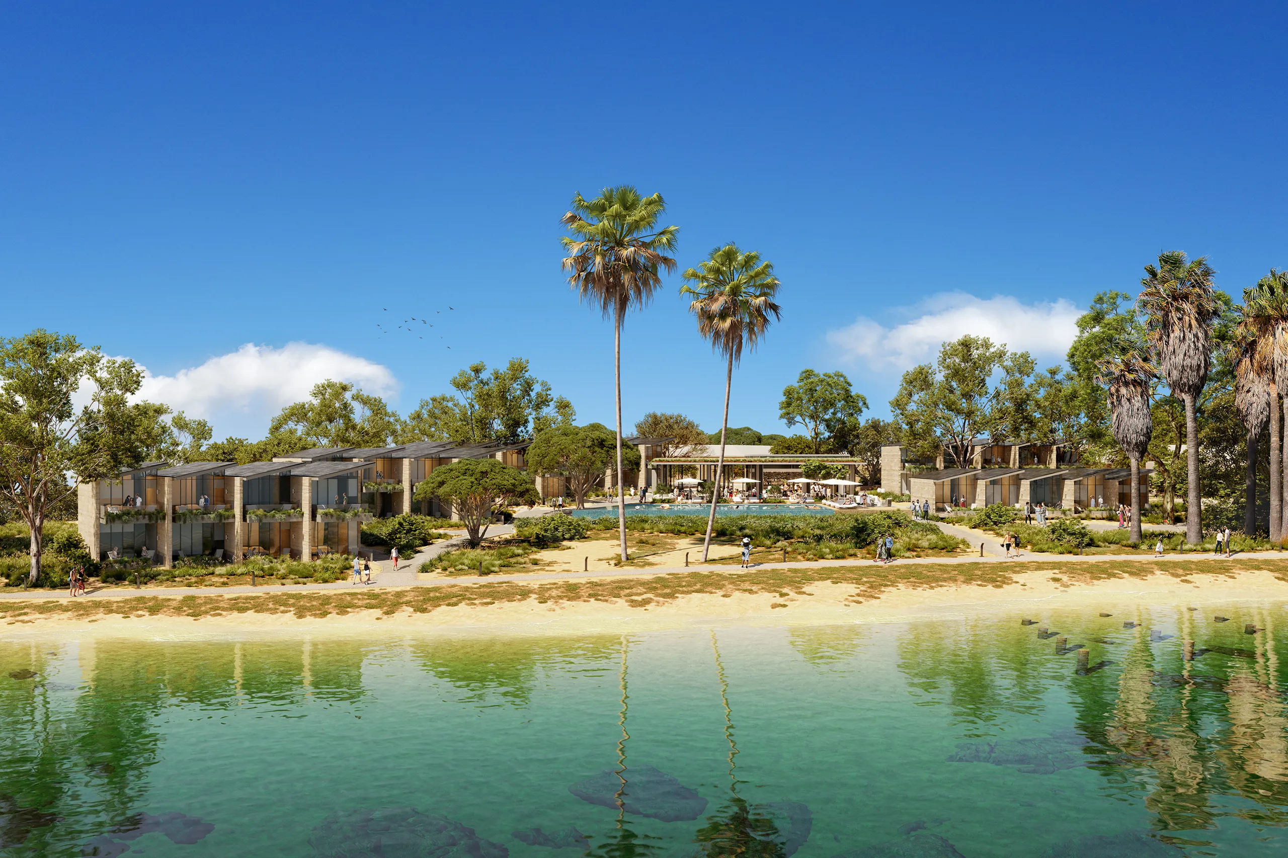Hotel Lodge Rottnest Island Australia Pool Hyperrealistic Visualisation