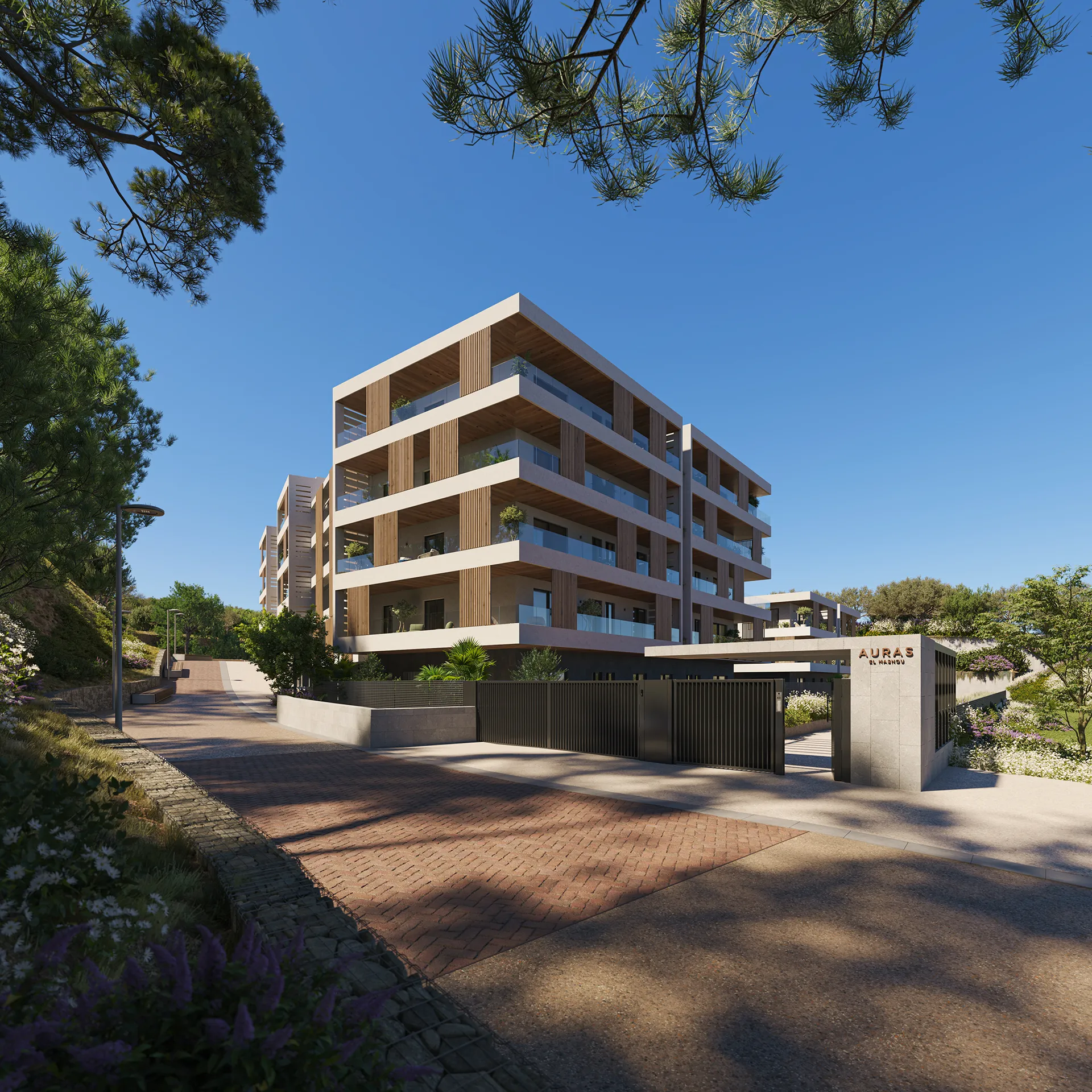 Viviendas Masnou Barcelona Entrada 3d fotorrealista
