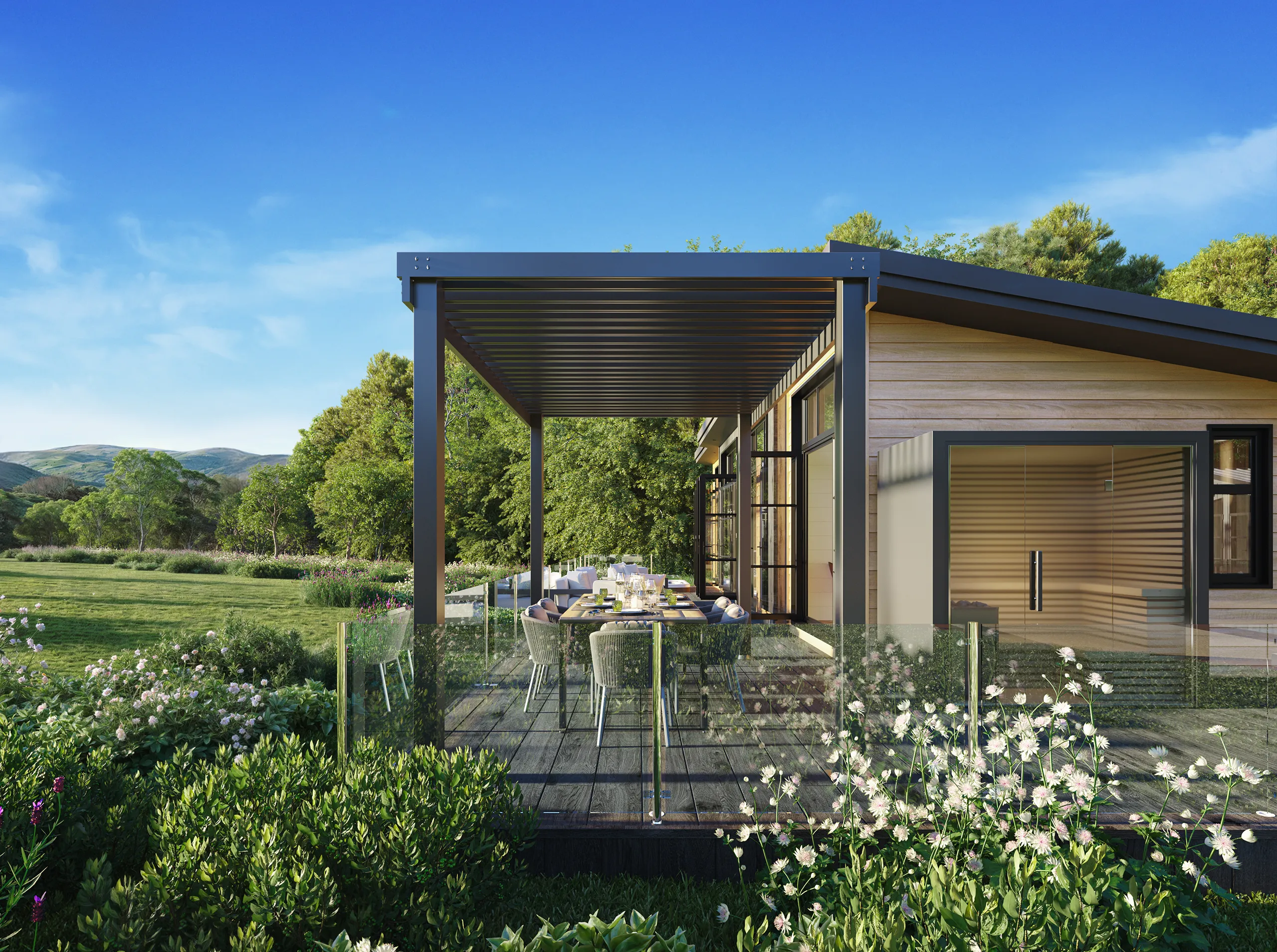 Lodges Lake District Uk sala estar VR arquitectonica