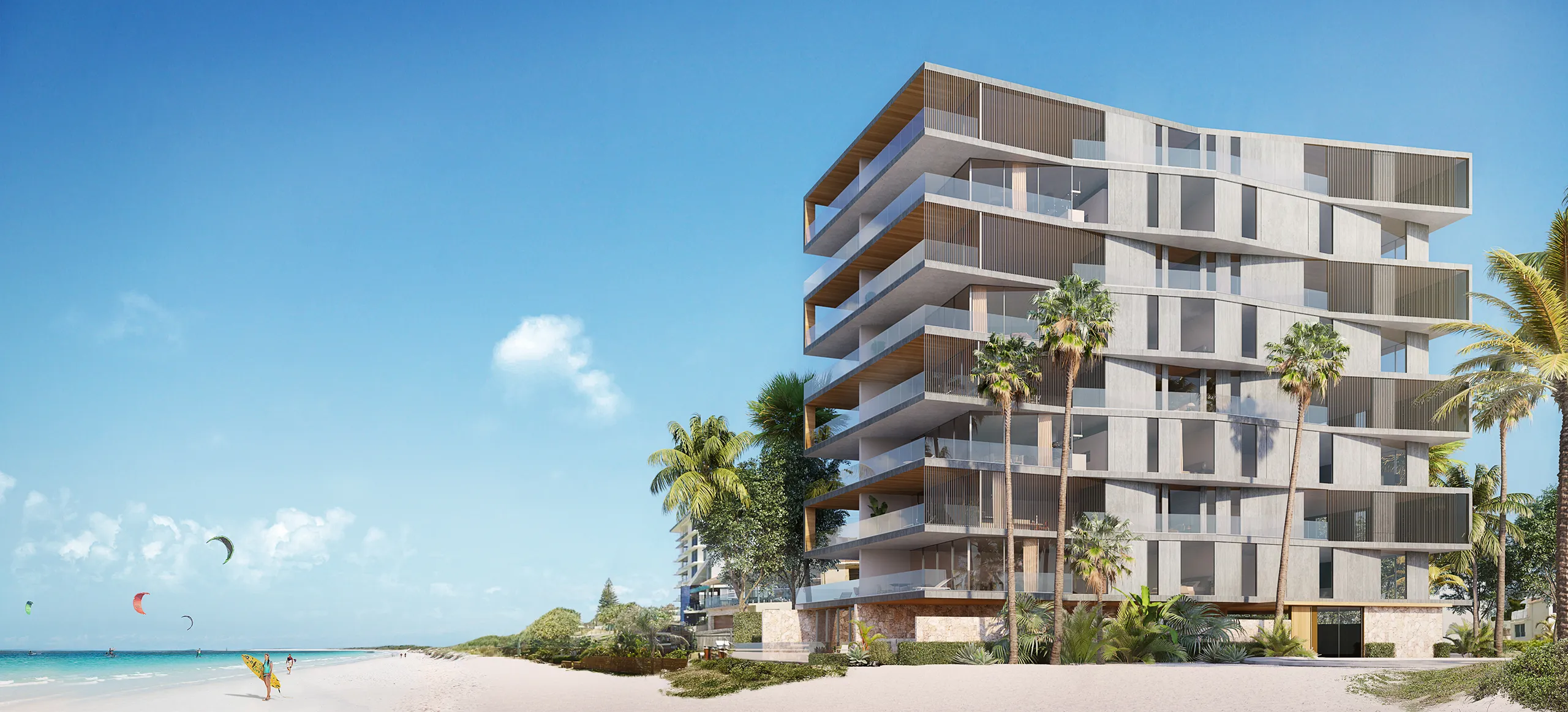 viviendas Palm Beach Gold Coast Australia Fachada Visualizacion fotorrealista