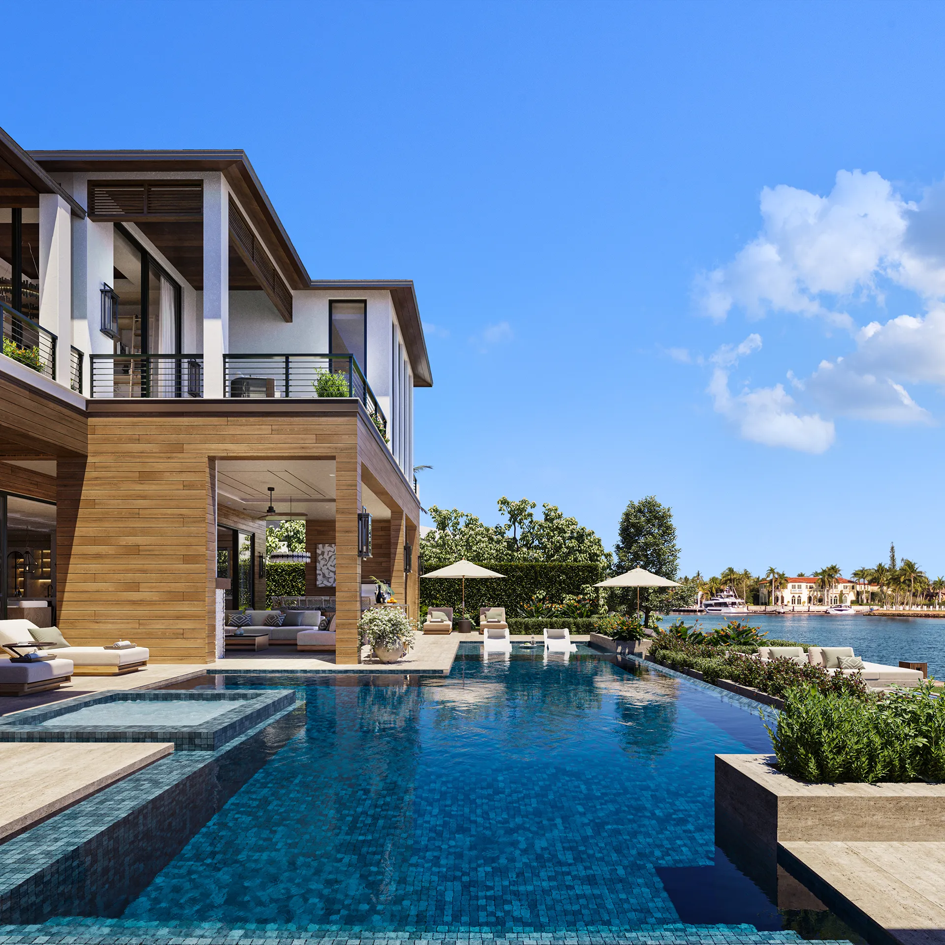Villa Fort Lauderdale Usa Pool Property Branding Renders