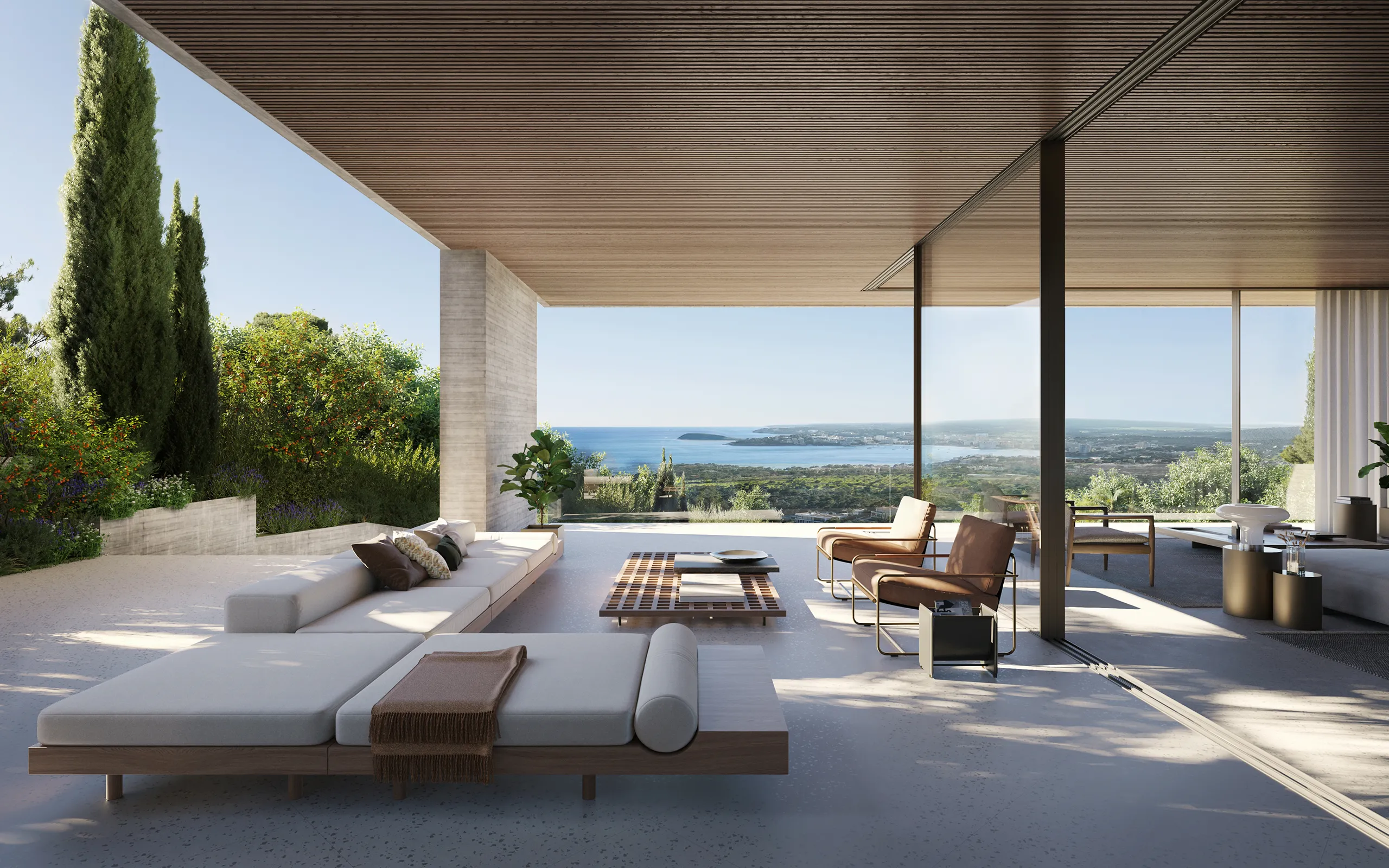 House Costa Den Blanes Mallorca terrace Architectural Rendering
