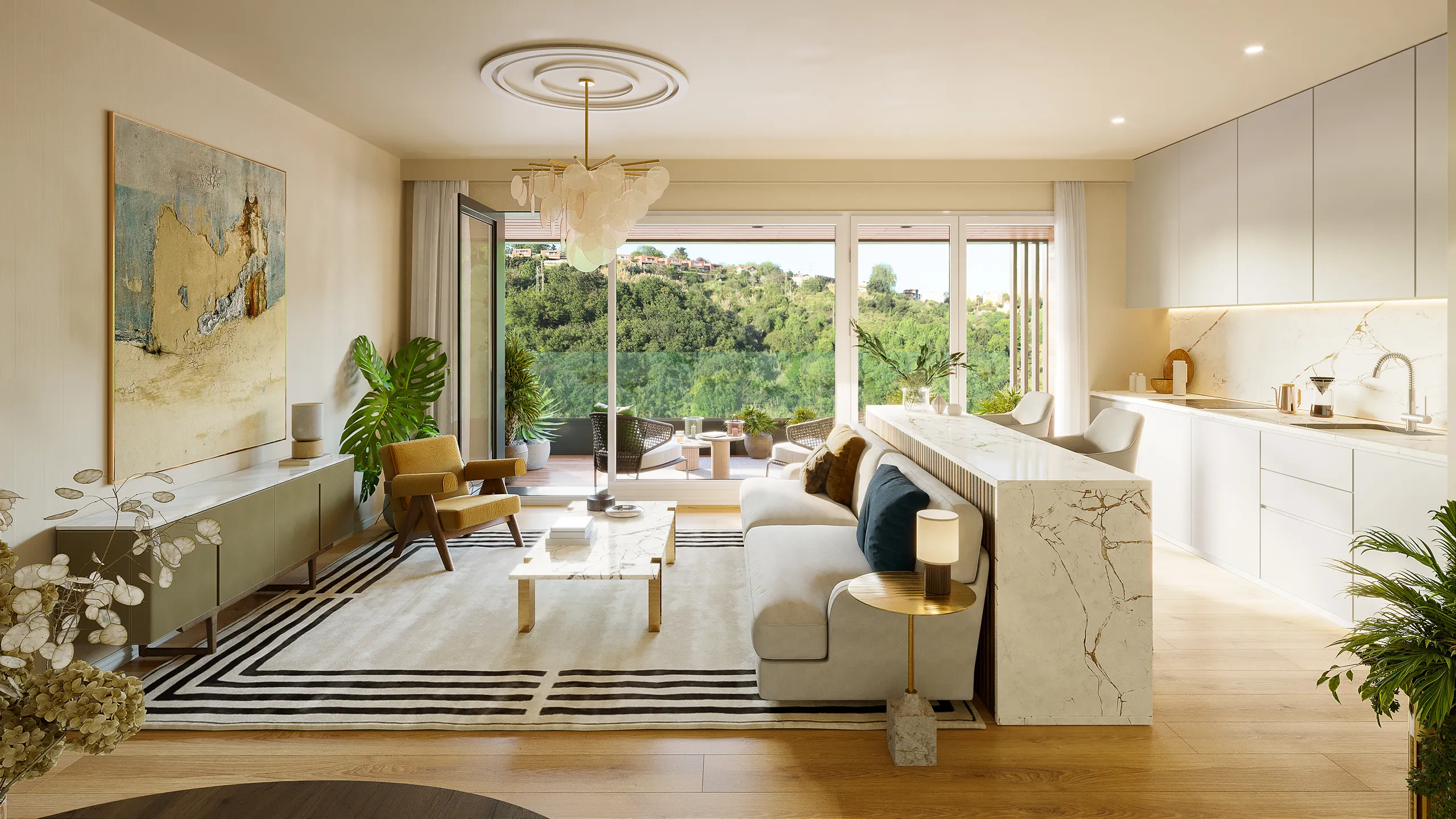 Piso San Sebastian San Sebastian Living Photorealistic Rendering