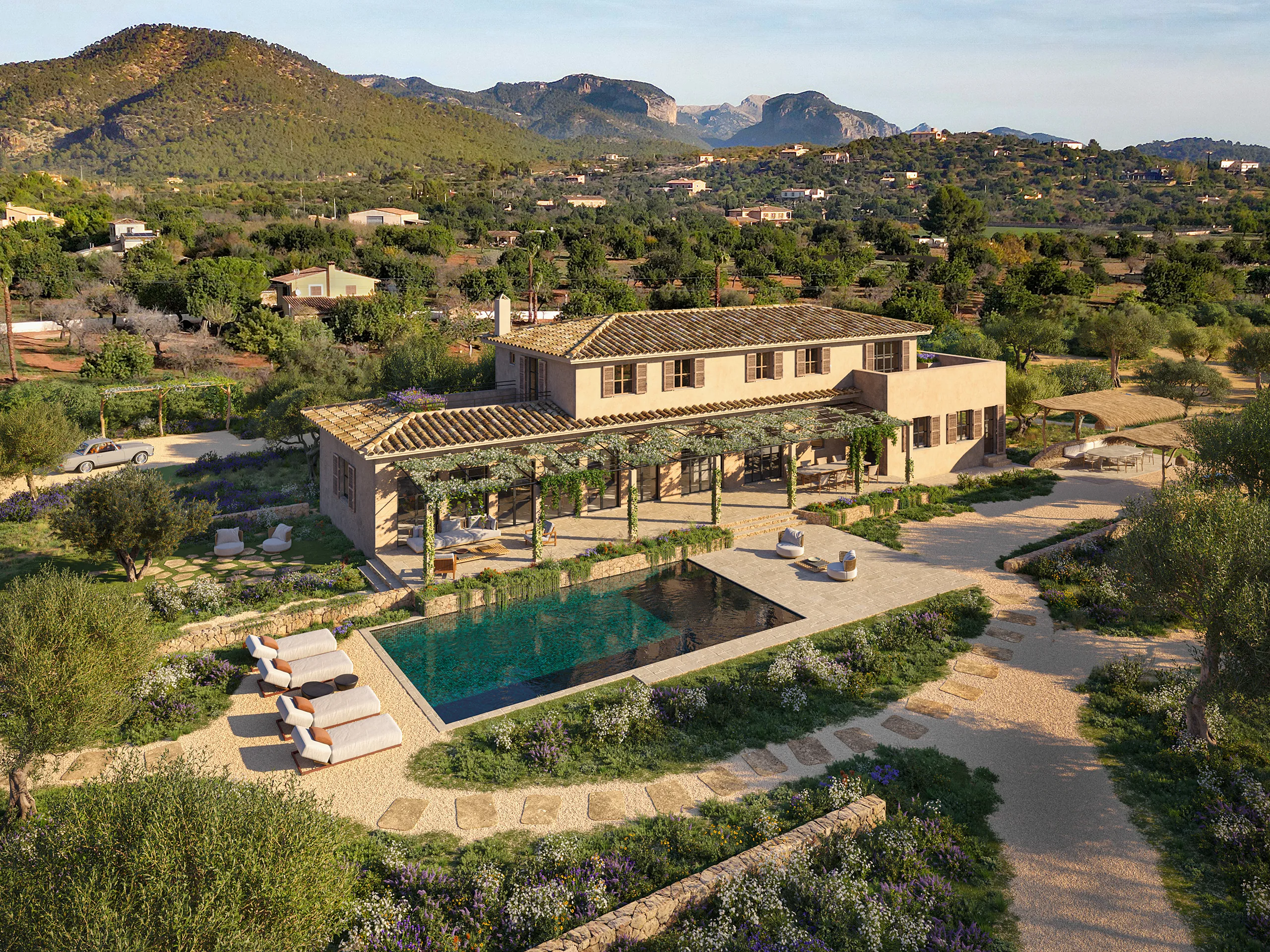 casa Sta Maria Mallorca Vista aerea Branding Inmobiliario Virtual Tour