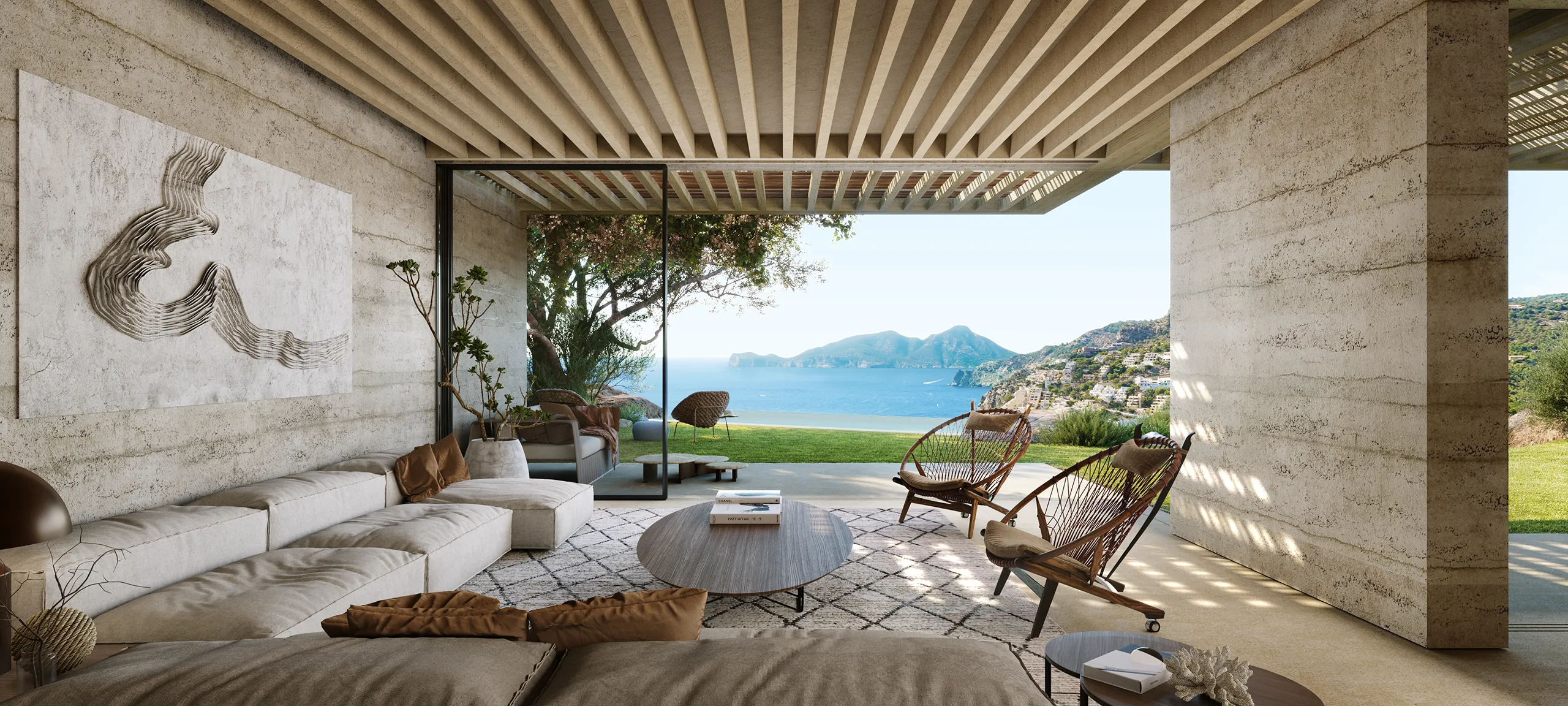 Villa Port Dandratx Mallorca terrace photorealistic visualization