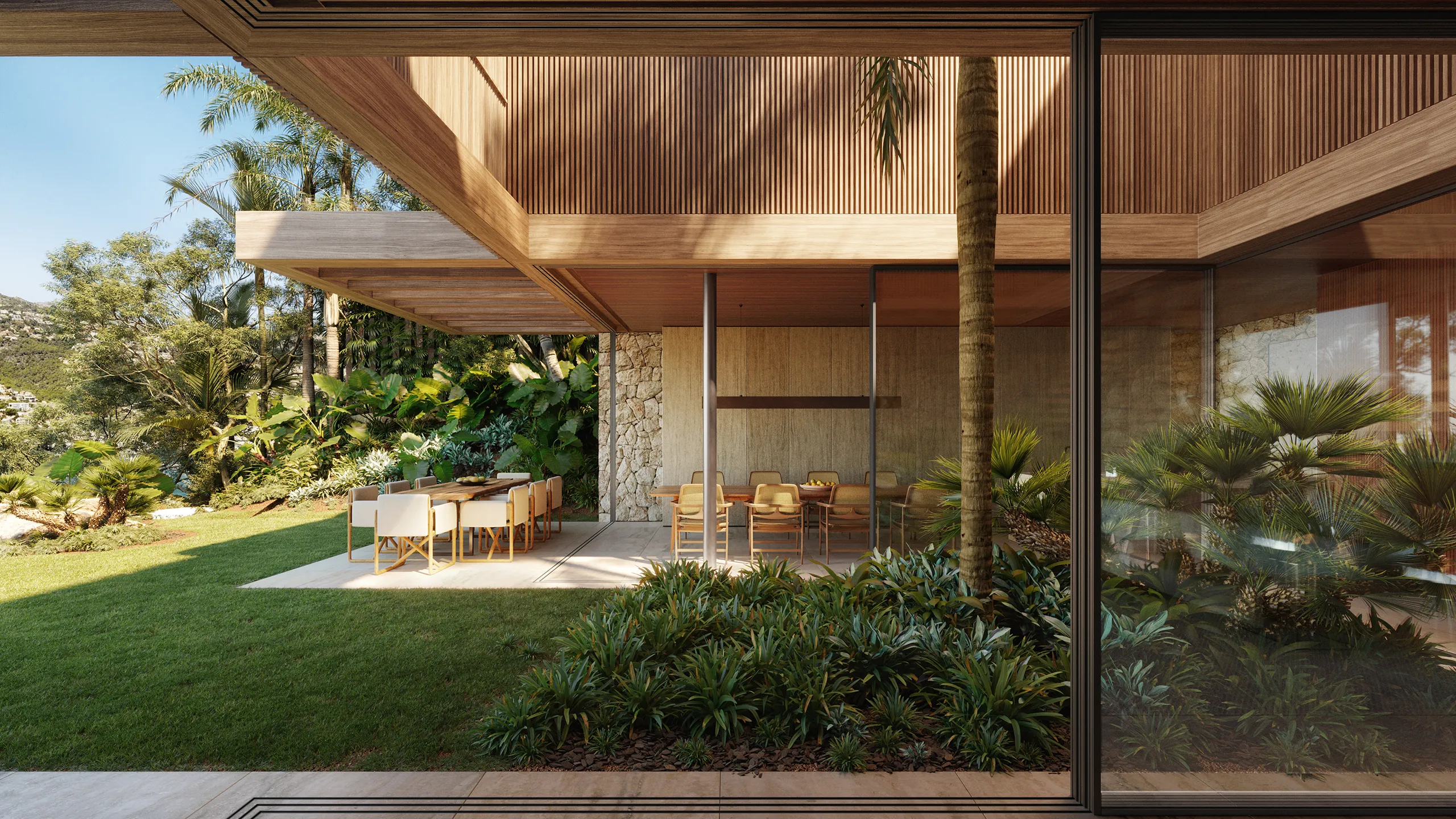 Villa Wabisabi Andratx Mallorca Porch Photorealistic Visualization