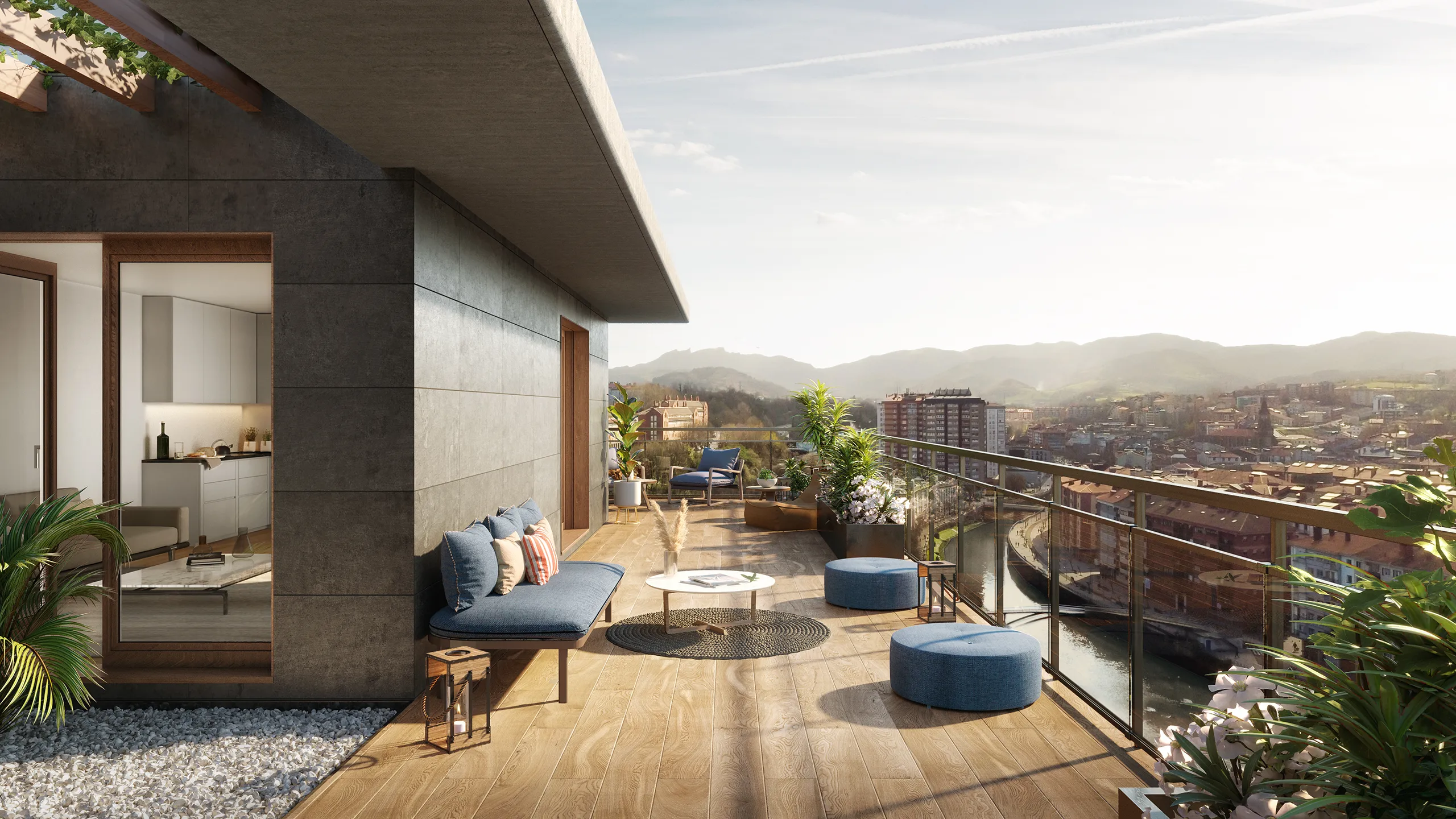 Viviendas Alzate San Sebastian terrace real estate cgi