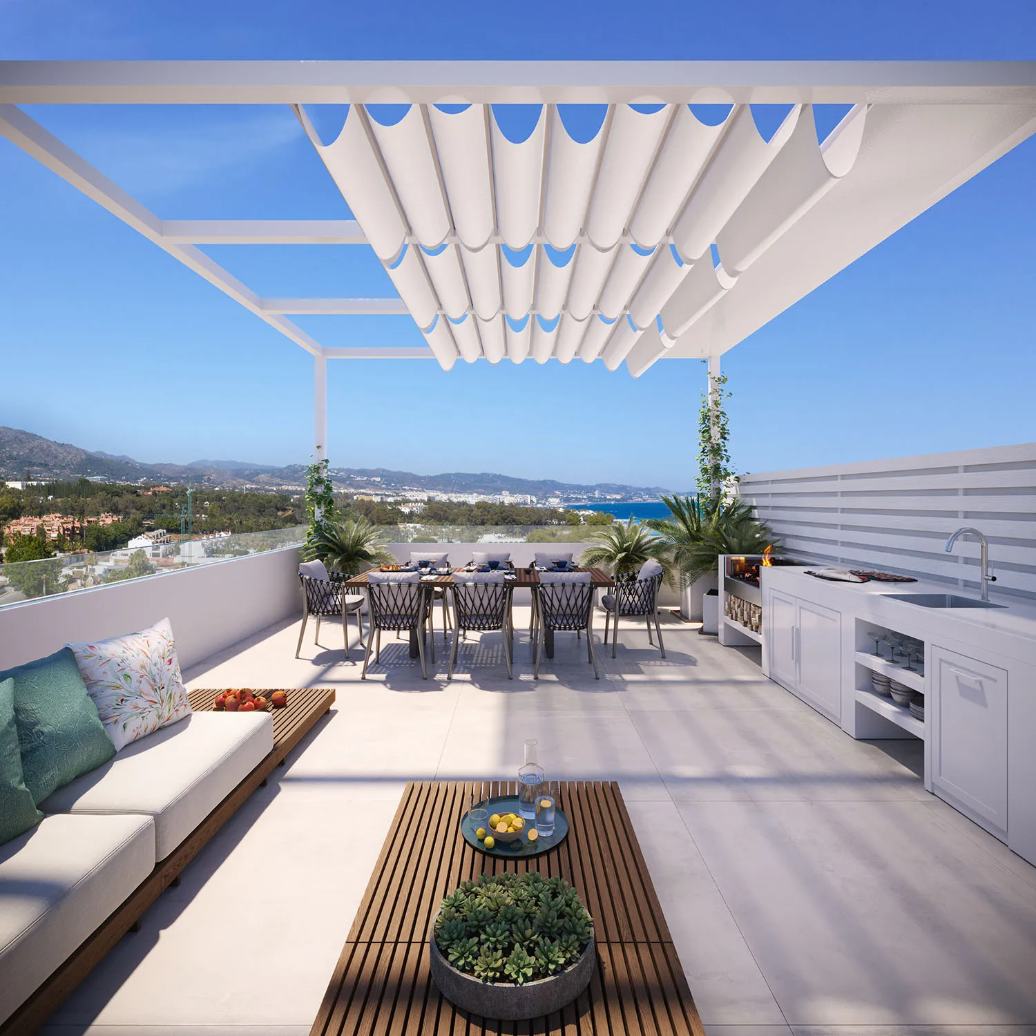 Benalus Residences Golden Mile Marbella Pergola Architectural Cgi