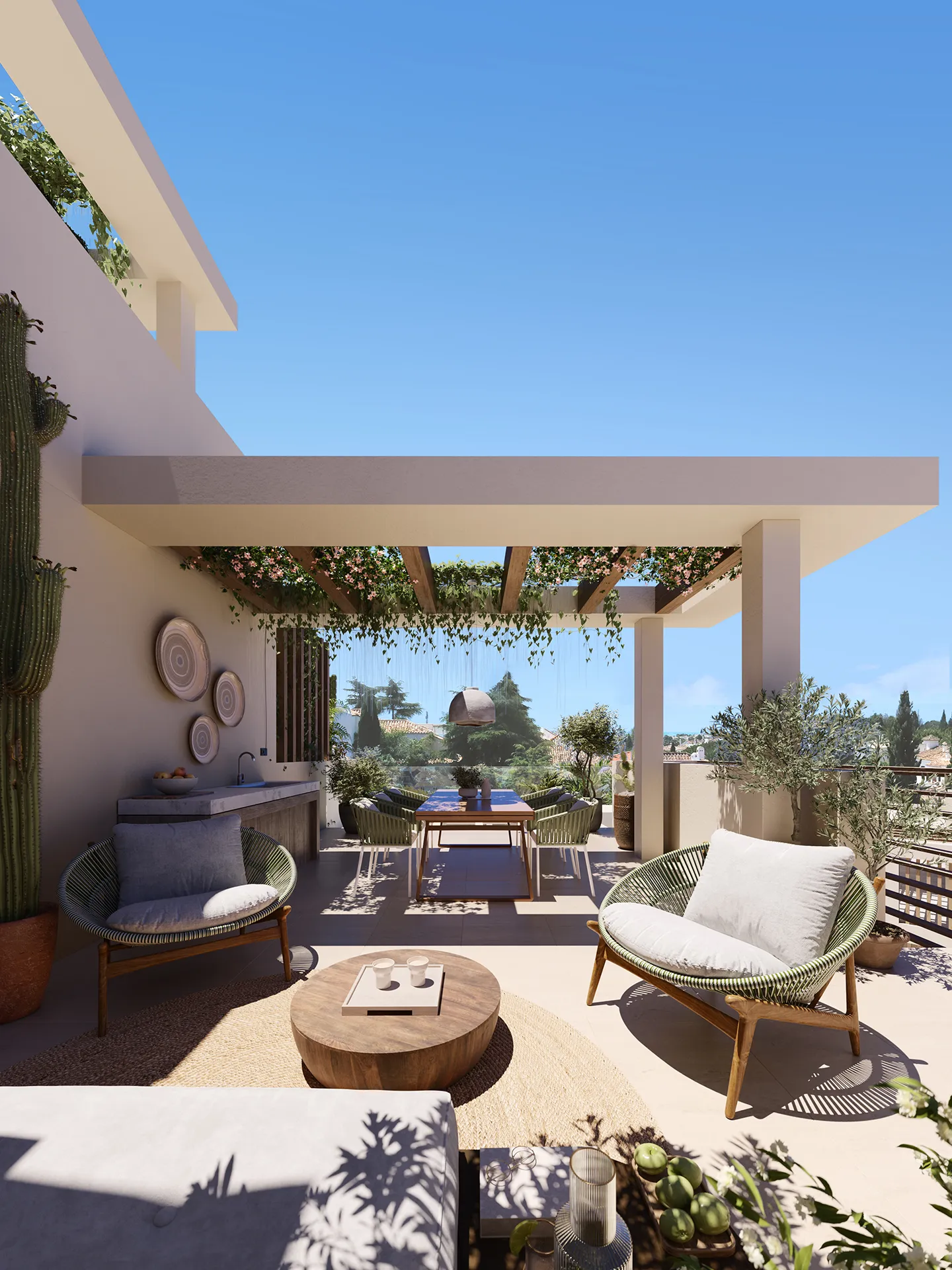 Apartments the Earth Marbella Pergola real estate renders