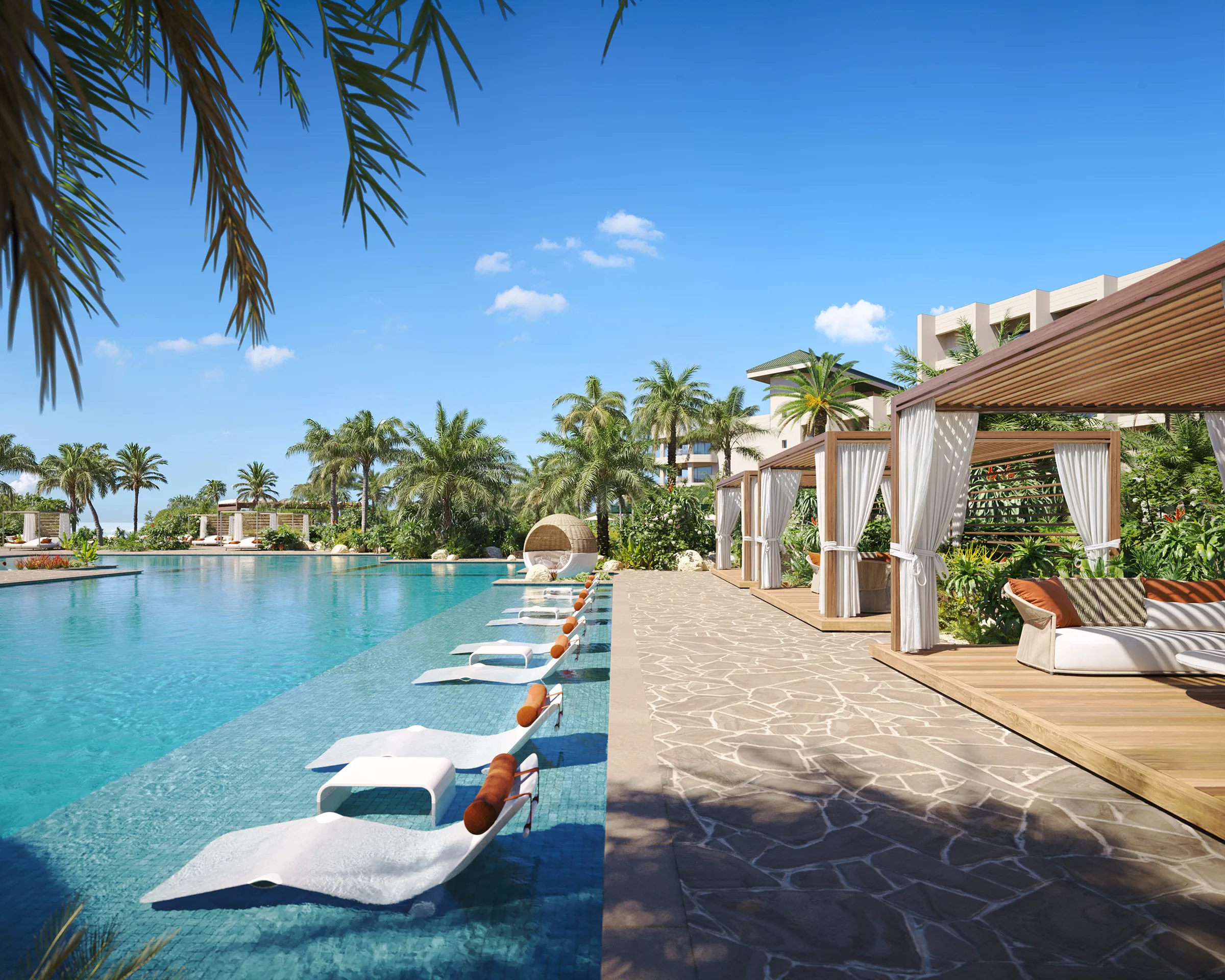 Hotel Joia Eagle Beach Aruba restaurante bar Tour Virtual fotorrealista