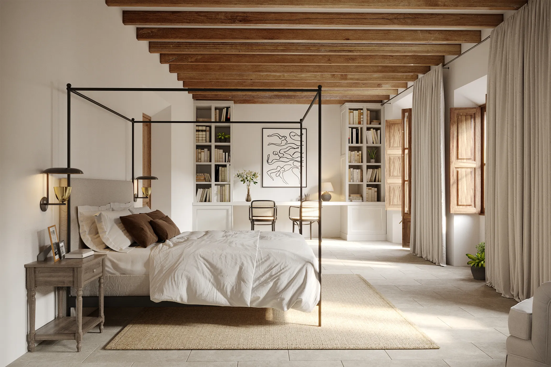 Casa Berrow Soller Mallorca Dormitorio visualizacion arquitectonica