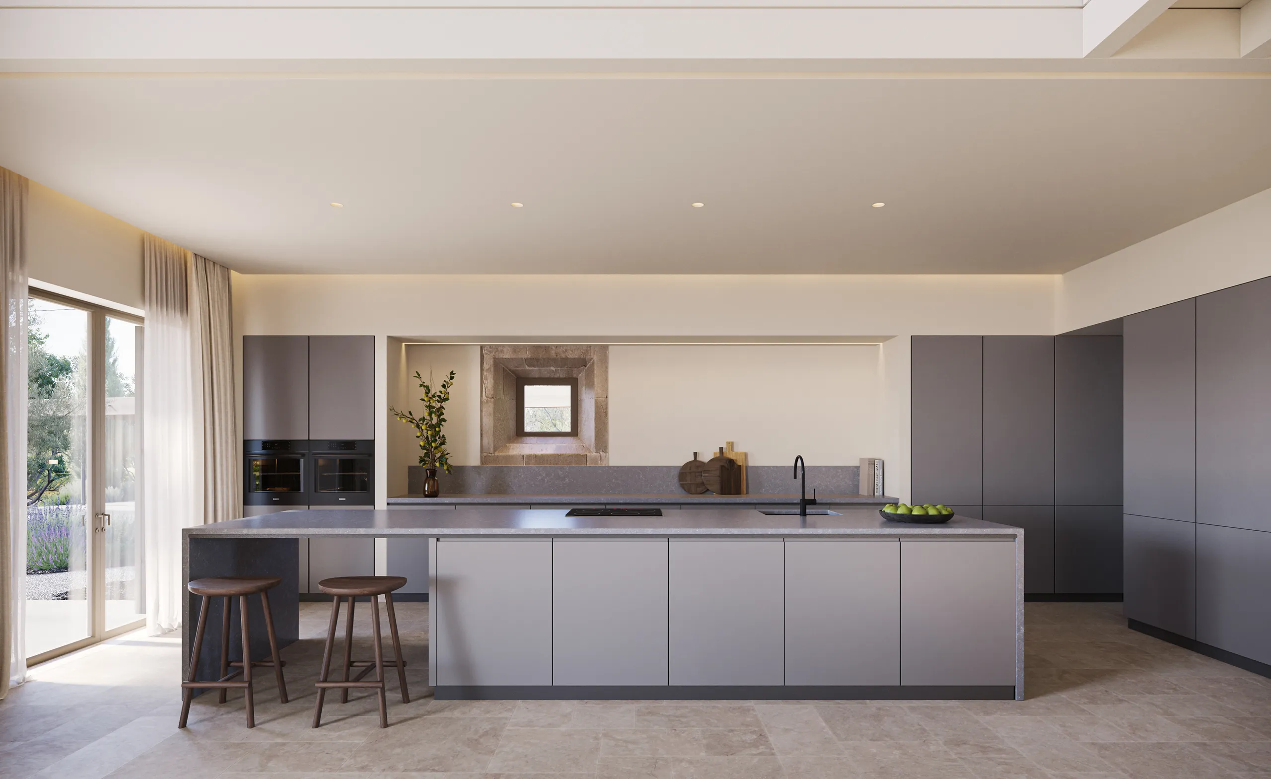 Finca Santanyi Mallorca Kitchen architectural rendering