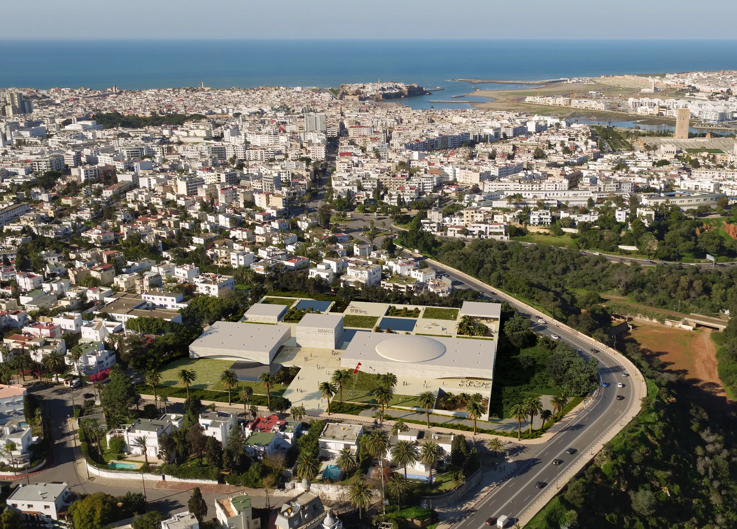 Mnast Rabat Museum Rabat Morocco Aerial view Architectural Rendering