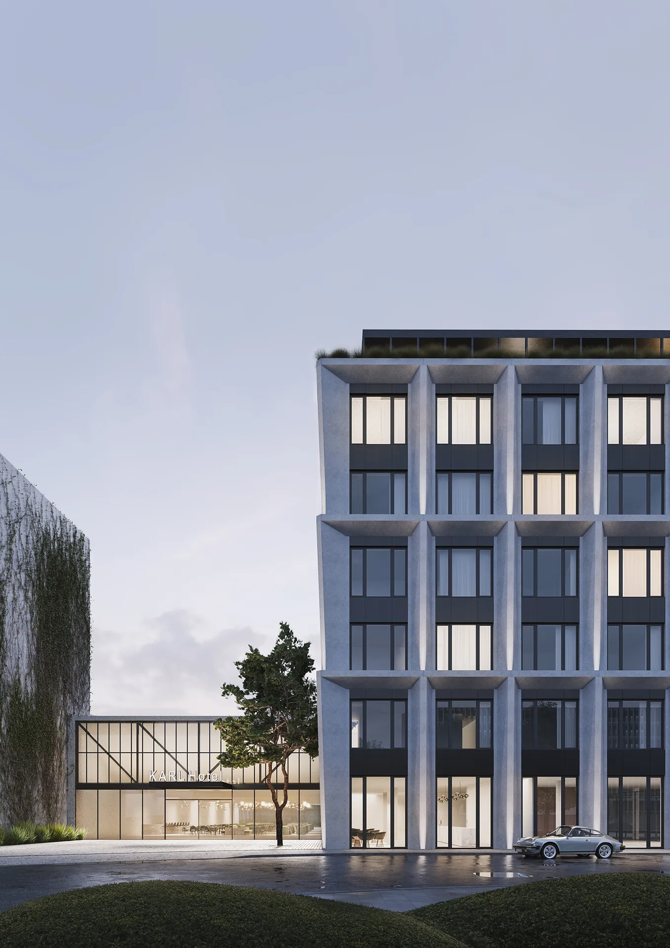 Hotel Munich Munich Germany Fassade eye level Architectural Visualization