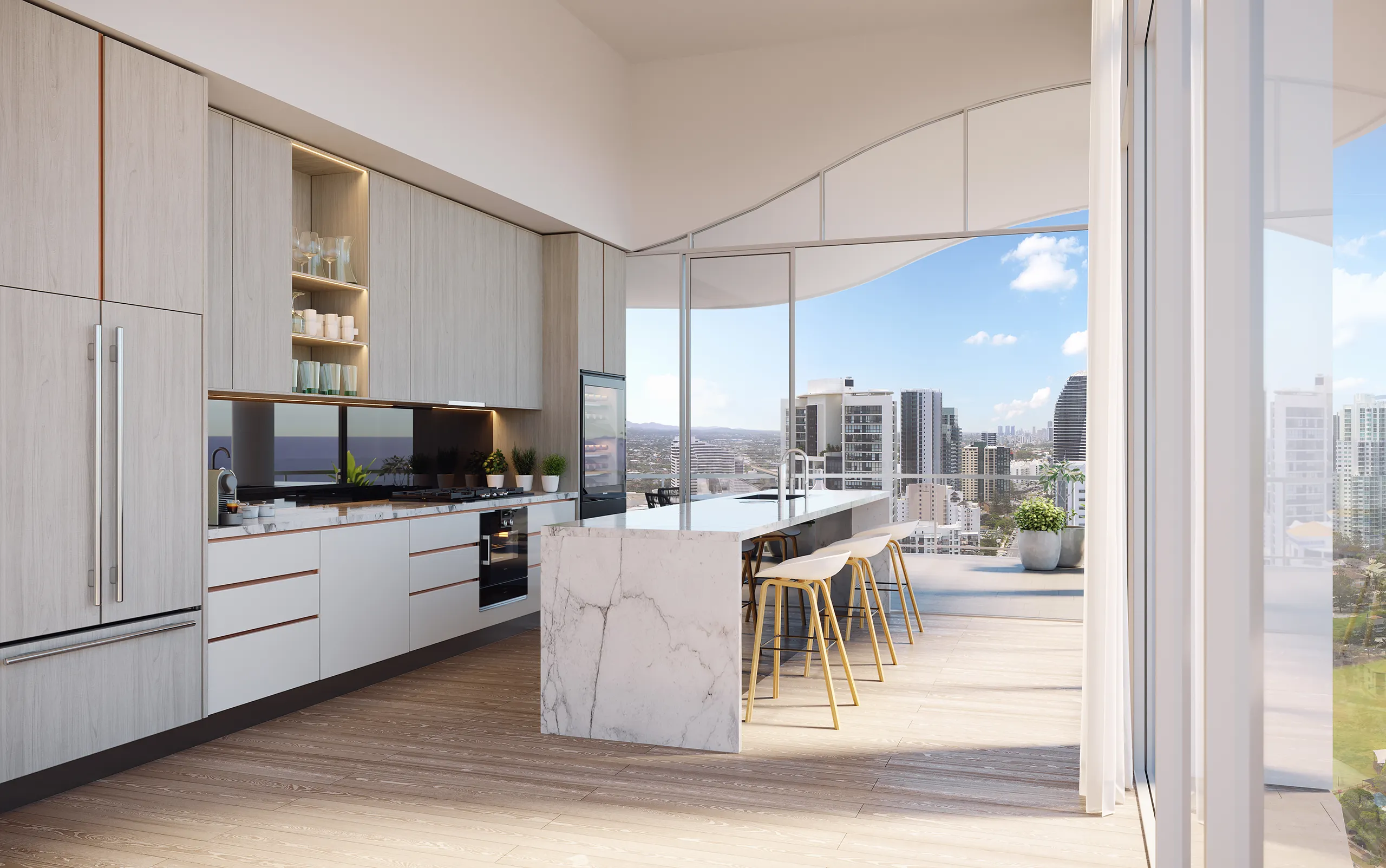 Mermaid Apartment Gold Coast Australia Kitchen Architectural Renders