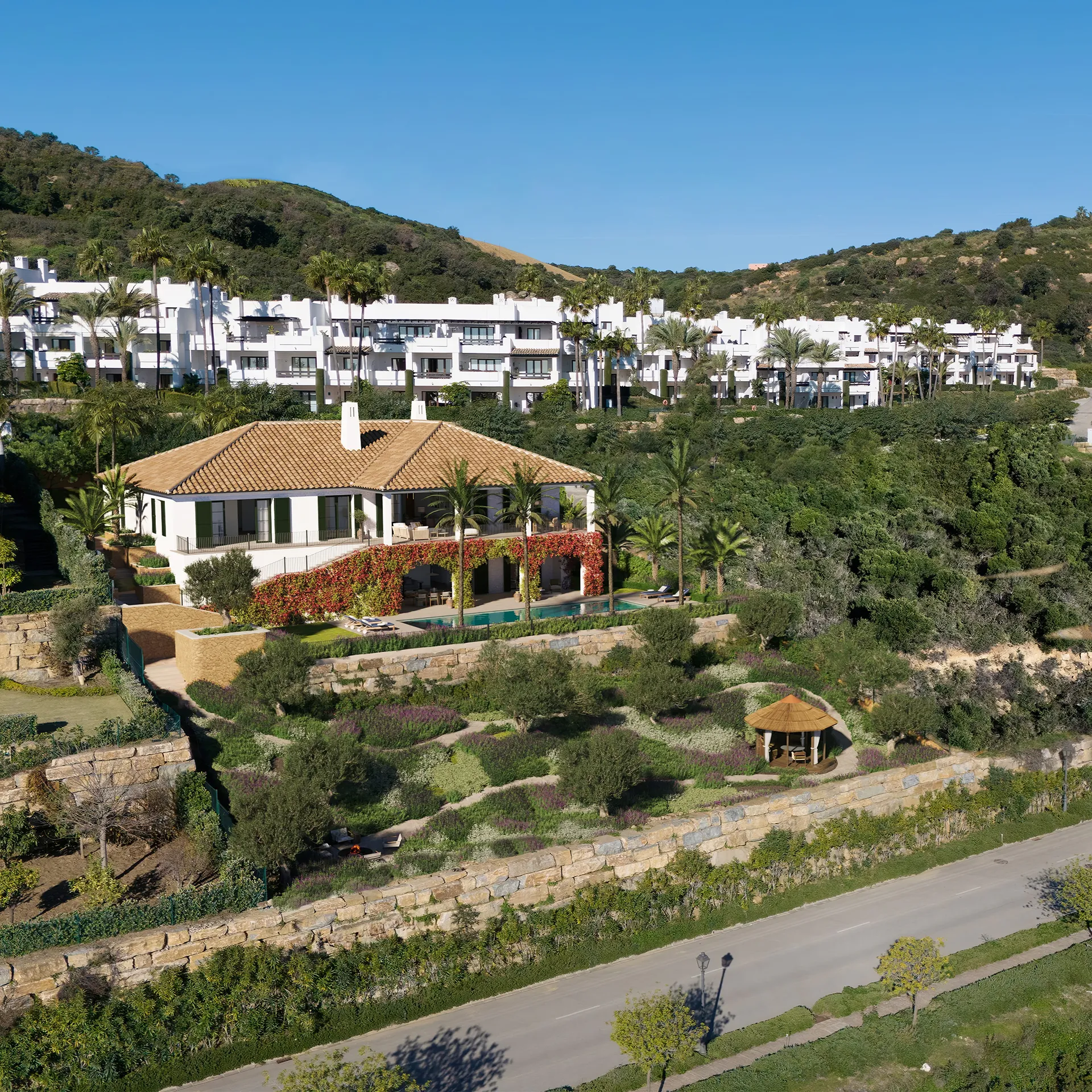 Villa Finca Cortesin Marbella Aerial view Property Branding Vr