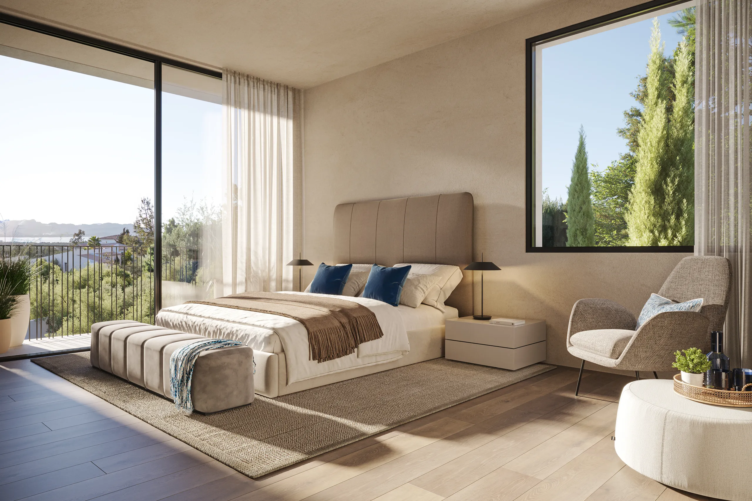 House Alcudia Mallorca Bedroom Architecture Cgi