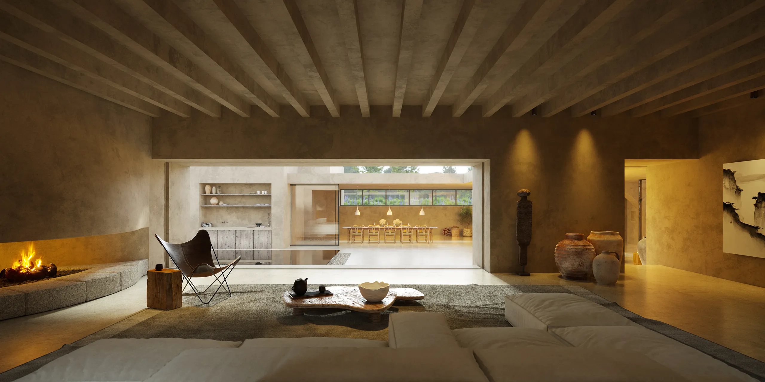 Villa Sta Ponca Mallorca Living Architectural Rendering