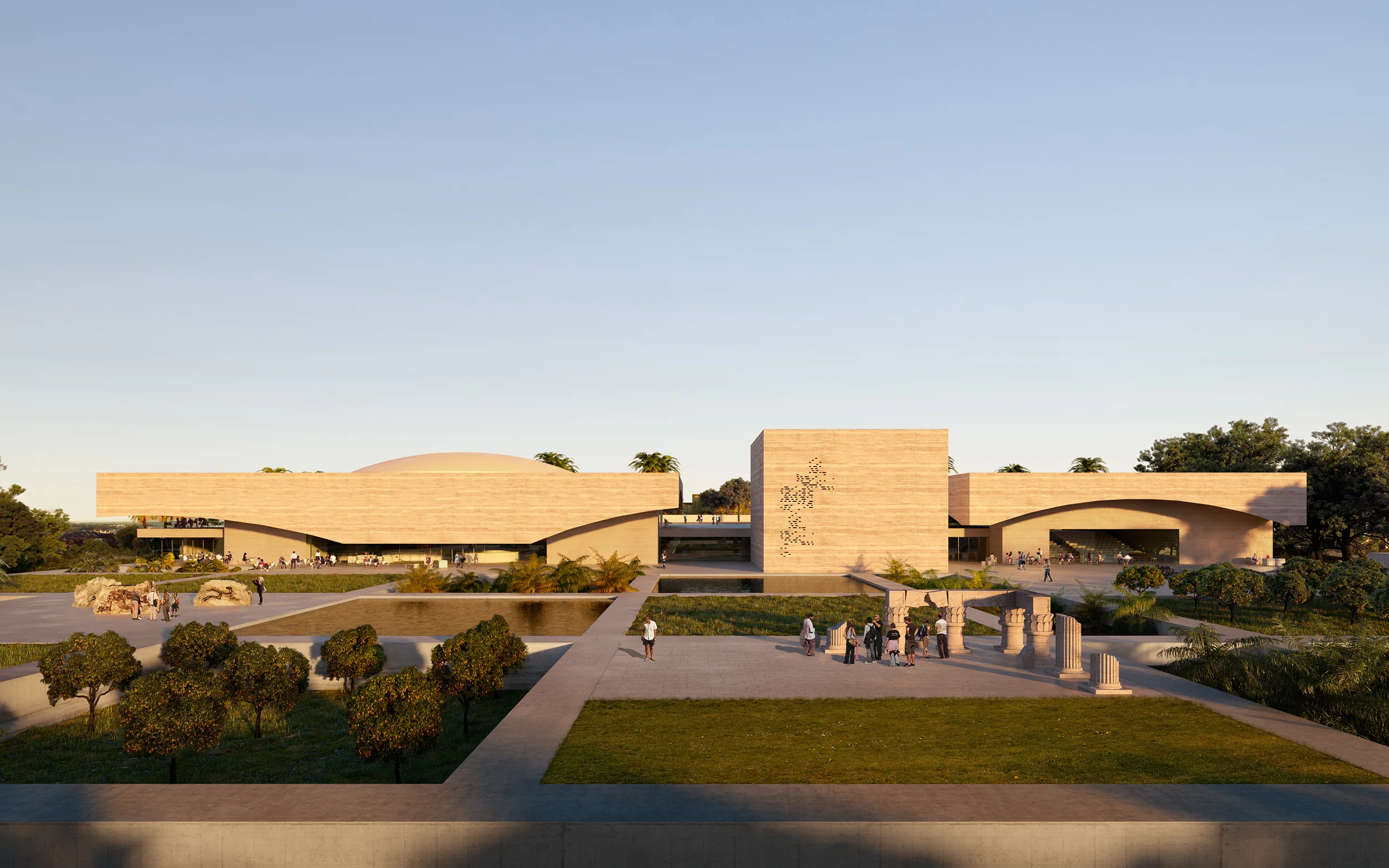Mnast Rabat Museum Rabat Morocco Fassade eye level 3D Architecture