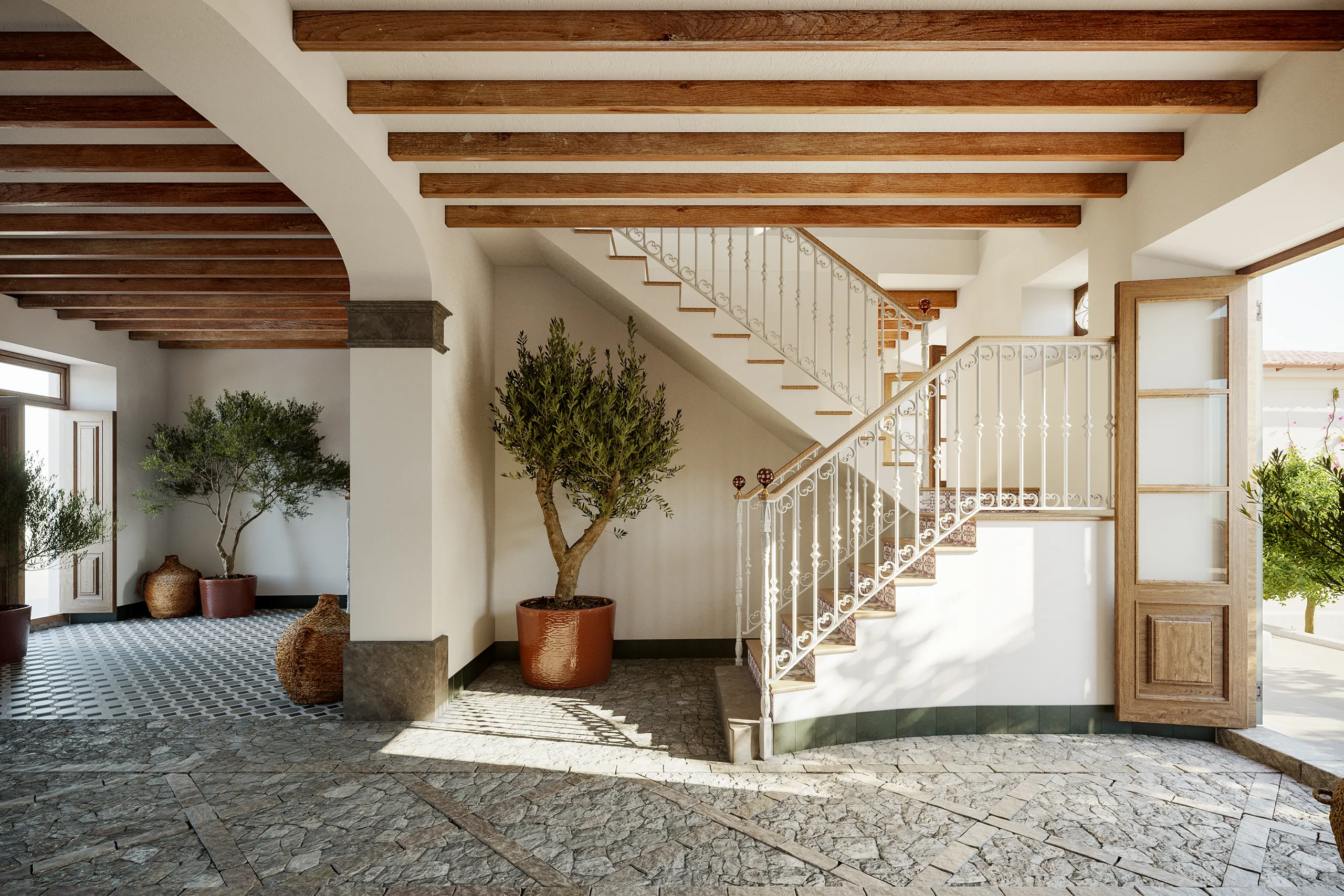 Townhouse Soller Mallorca stair Architectural Cgi