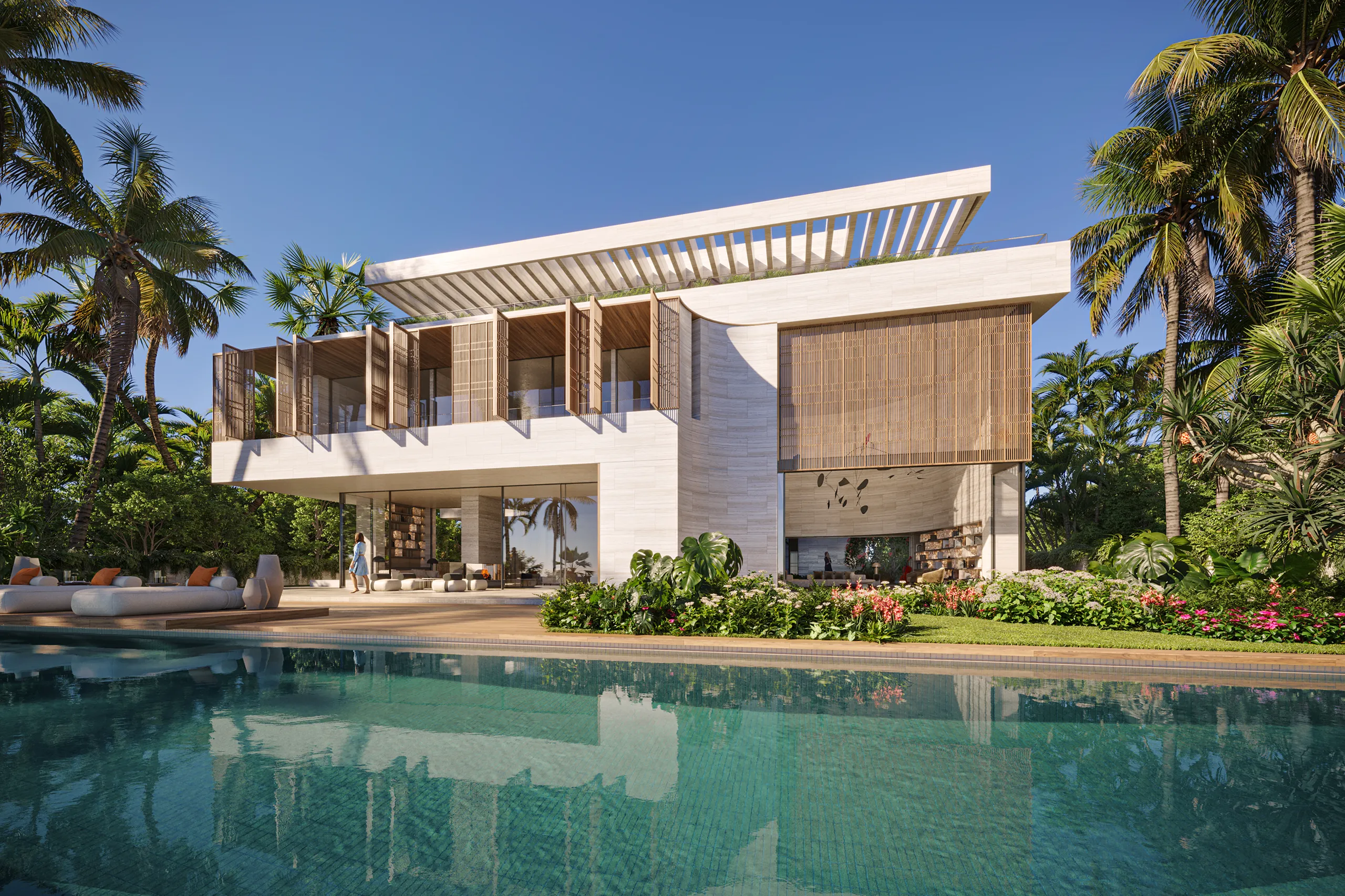 Villa Seafront Dubai Pool Property Branding Cgi