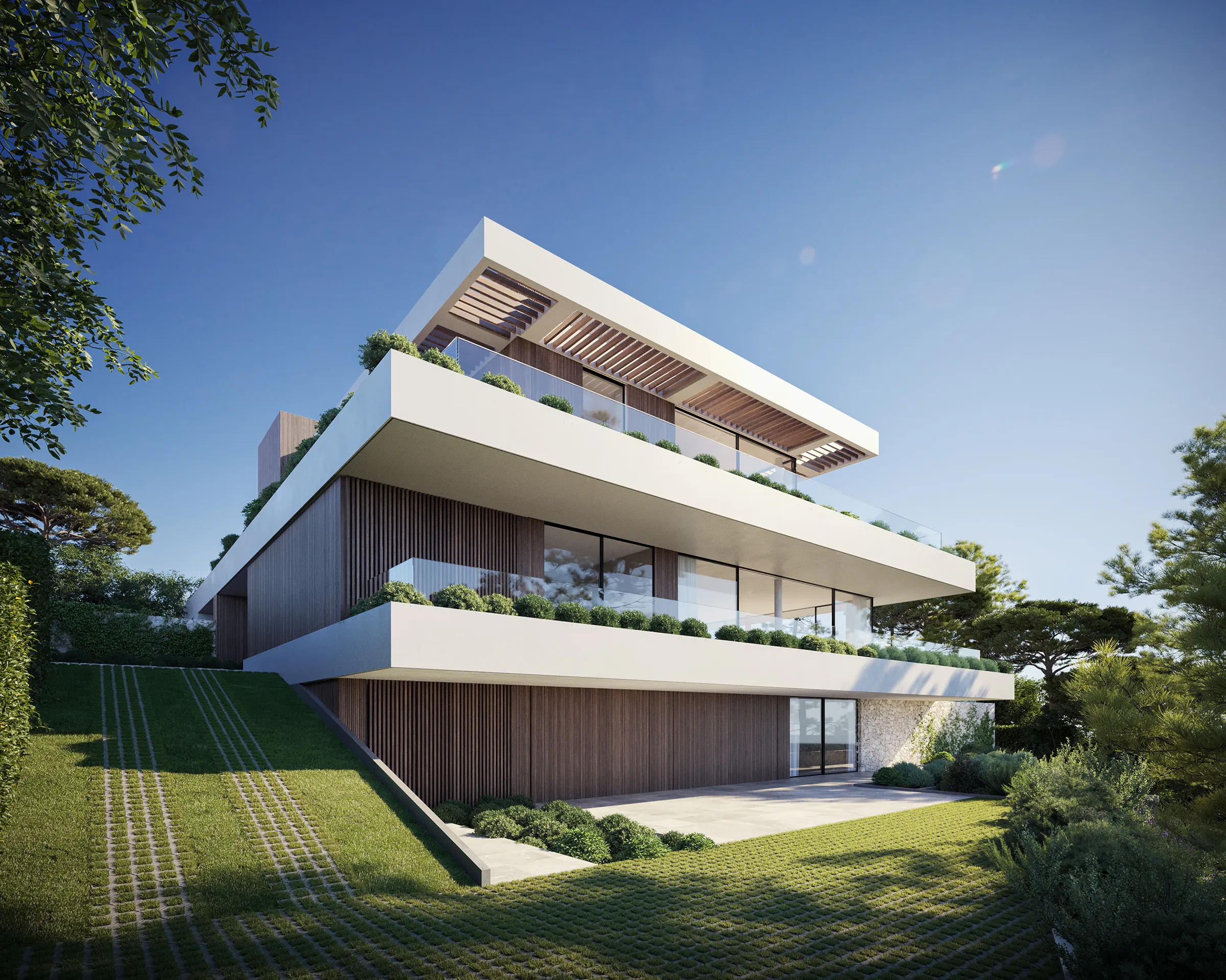 House Lisboa Portugal Fassade eye level Hyperrealistic Visualization