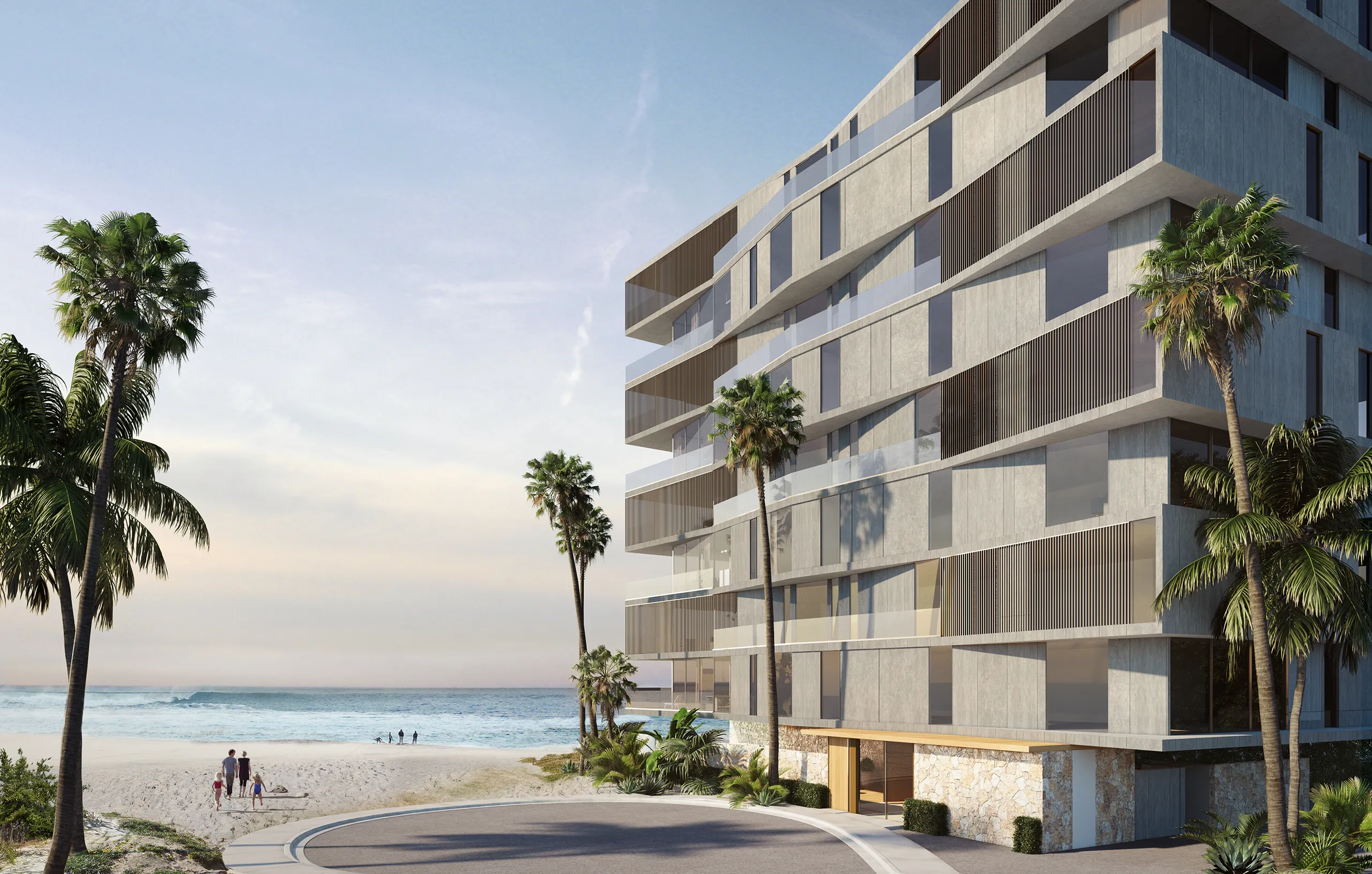 viviendas Palm Beach Gold Coast Australia Fachada Visualizacion fotorrealista