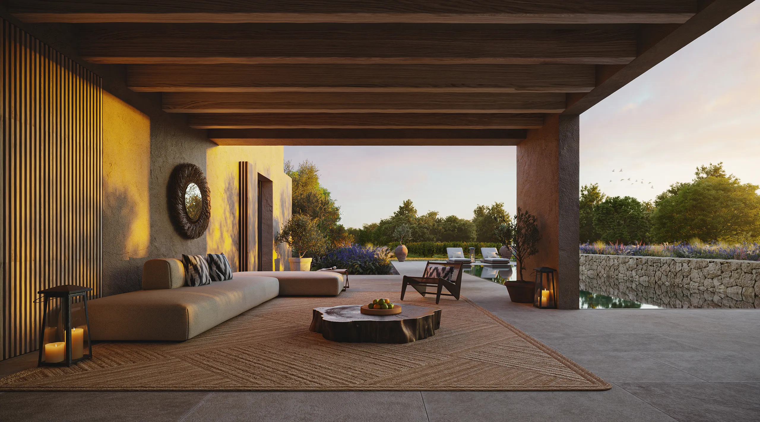 Villa Formentera Porch photorealistic 3d