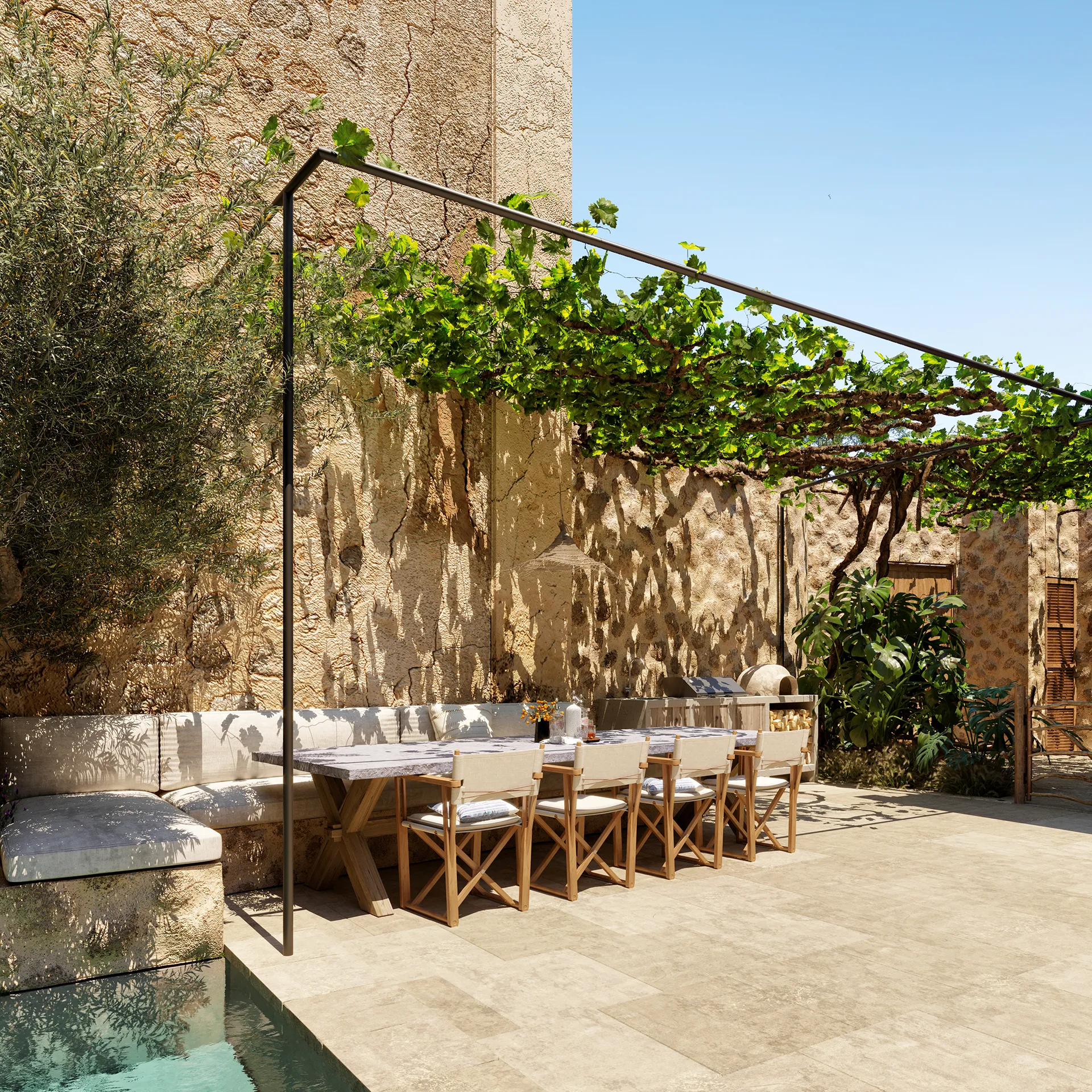 House Fornalutx Mallorca Dining Real Estate Cgi