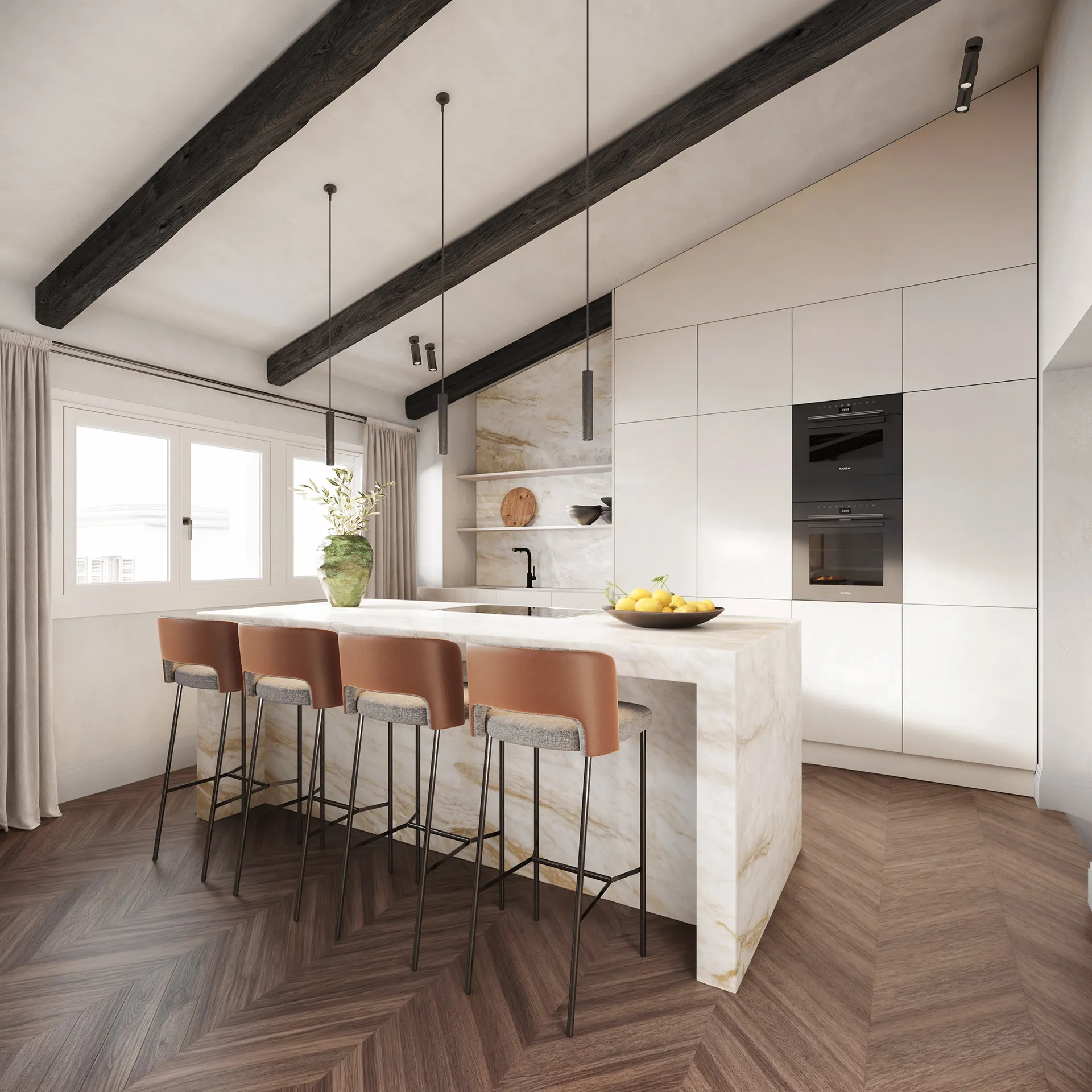 Can Granada apartamentos Palma Mallorca cocina Inmobiliario cgi