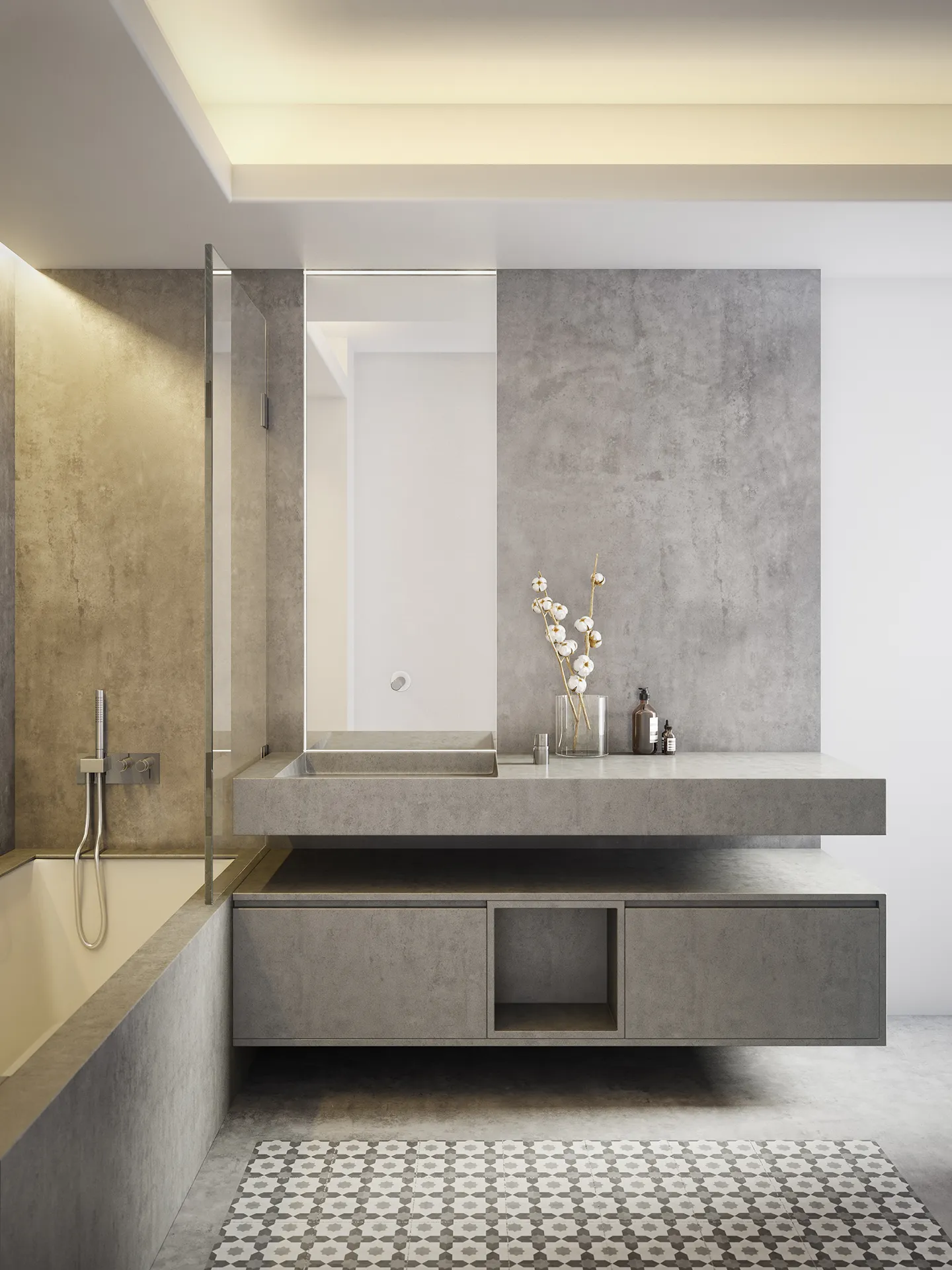 Conde Valbom viviendas Lisboa Portugal Baño fotorrealismo CGI